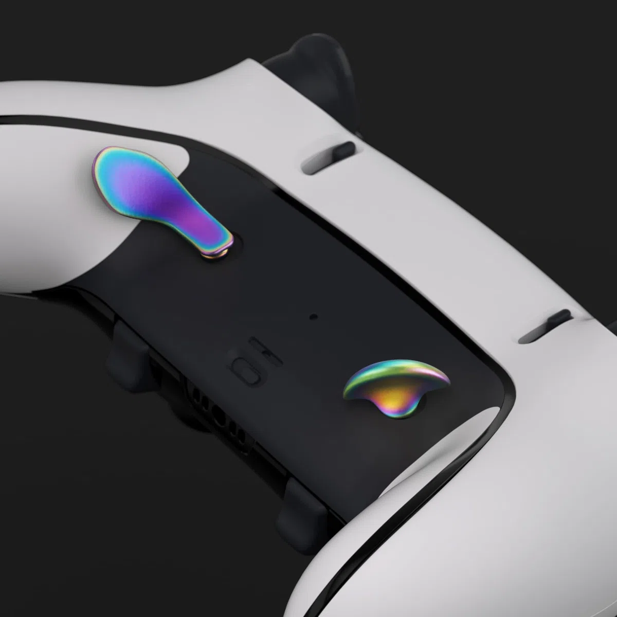 eXtremeRate Back Paddles per ps5 Edge Controller,Palette Tasti Aggiuntivi Levette Posteriori Ricambio per ps5 Edge Joystick,4 Pezzi in Metallo Acciaio Inossidabile,Arcobaleno Blu Viola