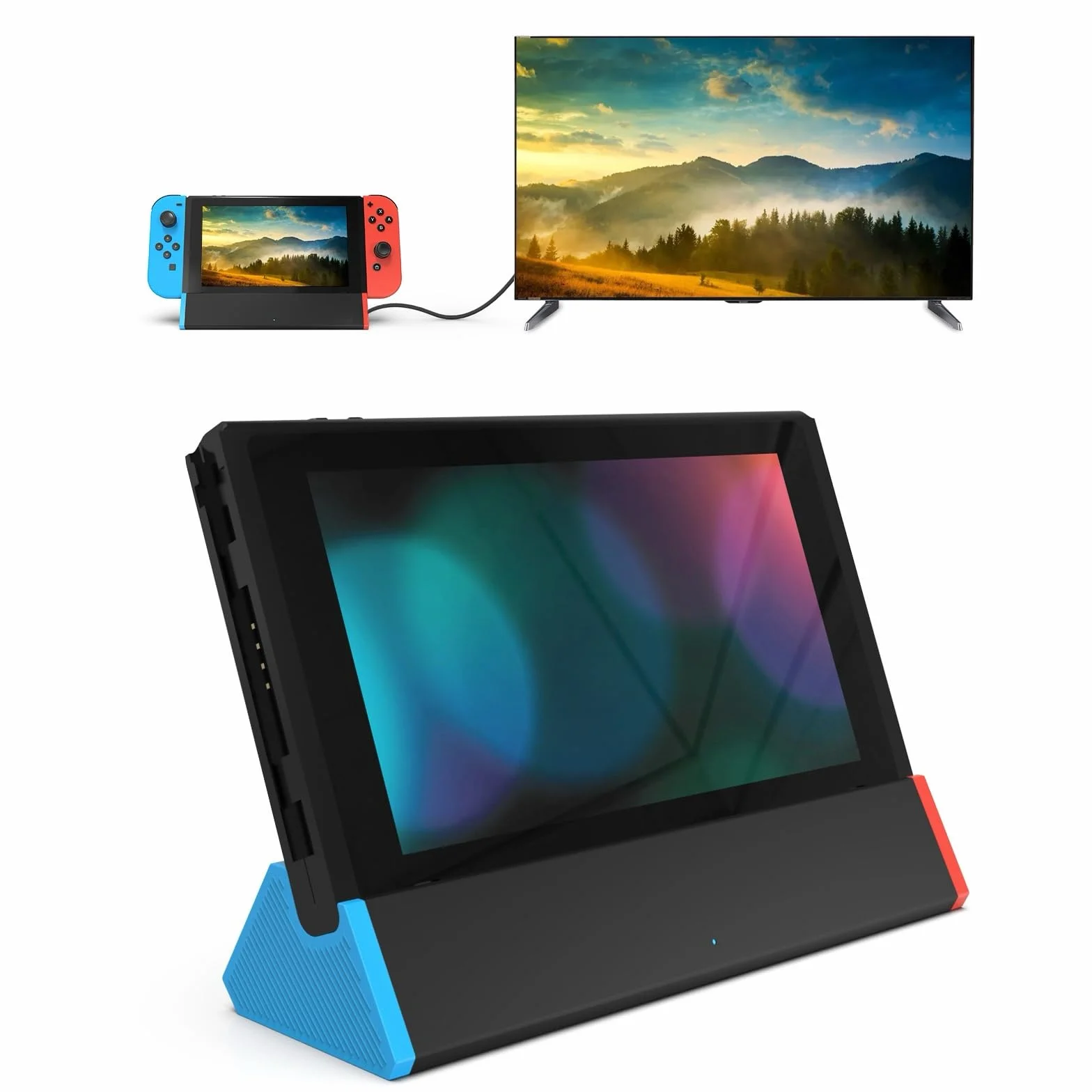 SiWiQU Switch TV Dock, Portatile Caricatore Support Compatibile con Nintendo Switch/Switch OLED, Base Switch con 4K HDMI/Type C Porta/2 USB Dock Switch Ufficiale [Non per Switch 2]