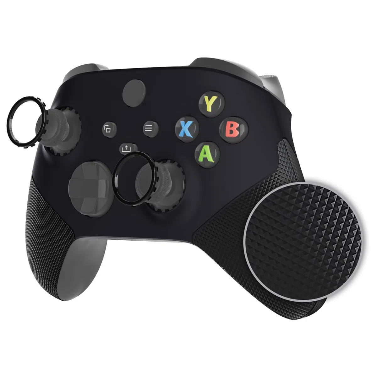 eXtremeRate Cover Grip Gommato per Xbox Series X S Controller Joystick,Custodia Copertura Shell DIY Ricambio per Xbox Series X S Joypad Model 1914-Nero