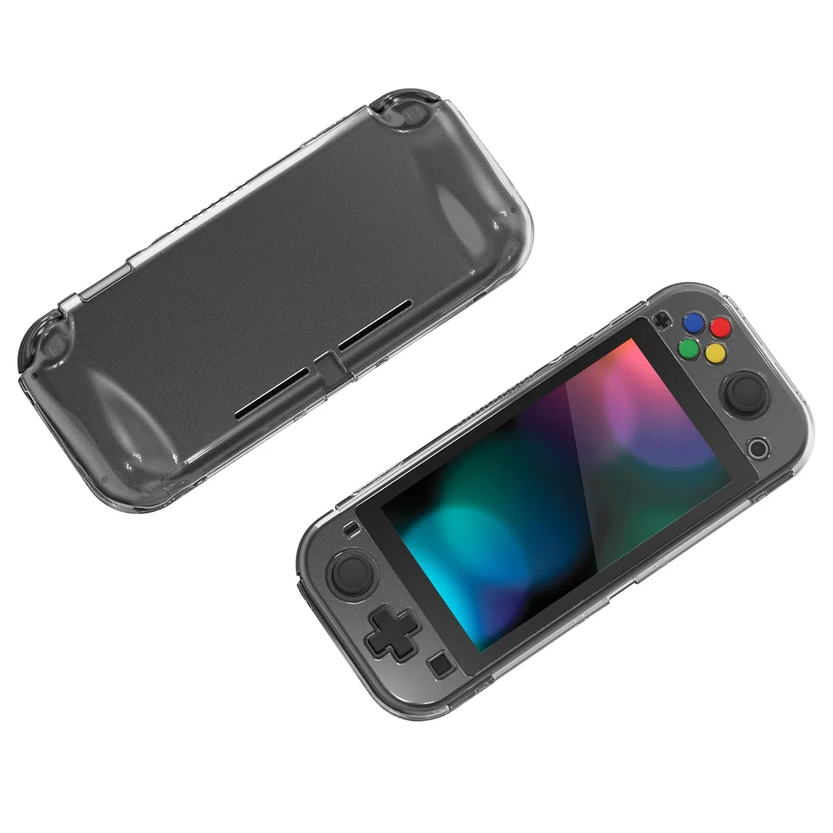 playvital Cover Trasparente per Nintendo Switch Lite, Custodia Rigida Grip Ergonomico & Pellicola in Vetro Temperato & Gommini & Copri Tasti, Accessori AntiGraffio per Switch Lite