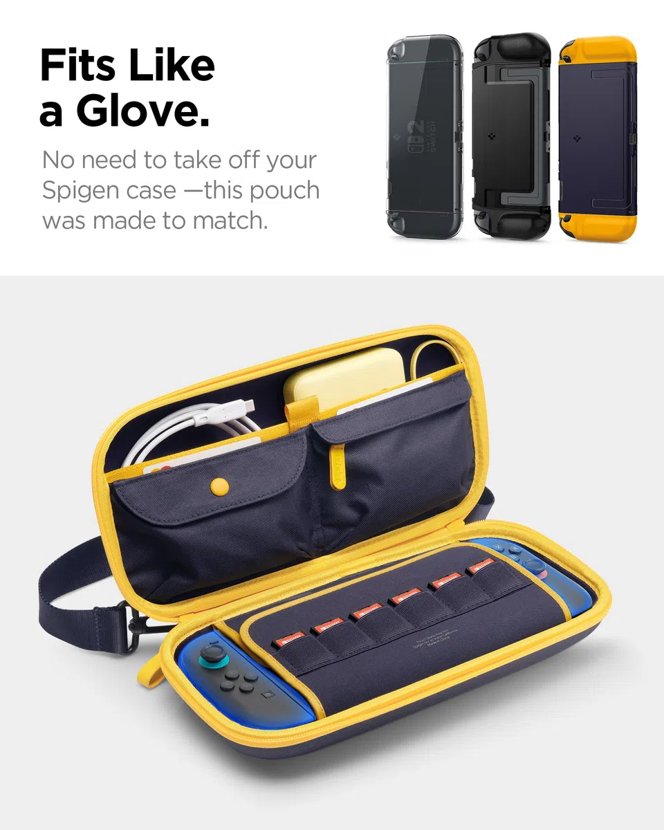 Spigen Custodia Nano Pop Pro Borsa da Viaggio Compatibile con Nintendo Switch 2 2025 - Blueberry Navy
