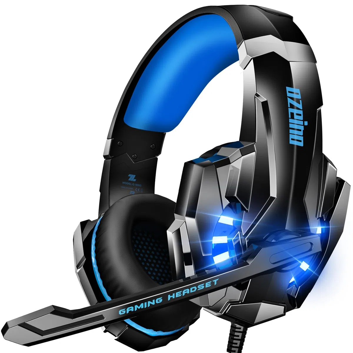 Ozeino Cuffie da gaming, per PS4, PS5, pc, Xbox One, Switch, audio stereo 3D, con microfono a cancellazione del rumore, con jack da 3,5 mm