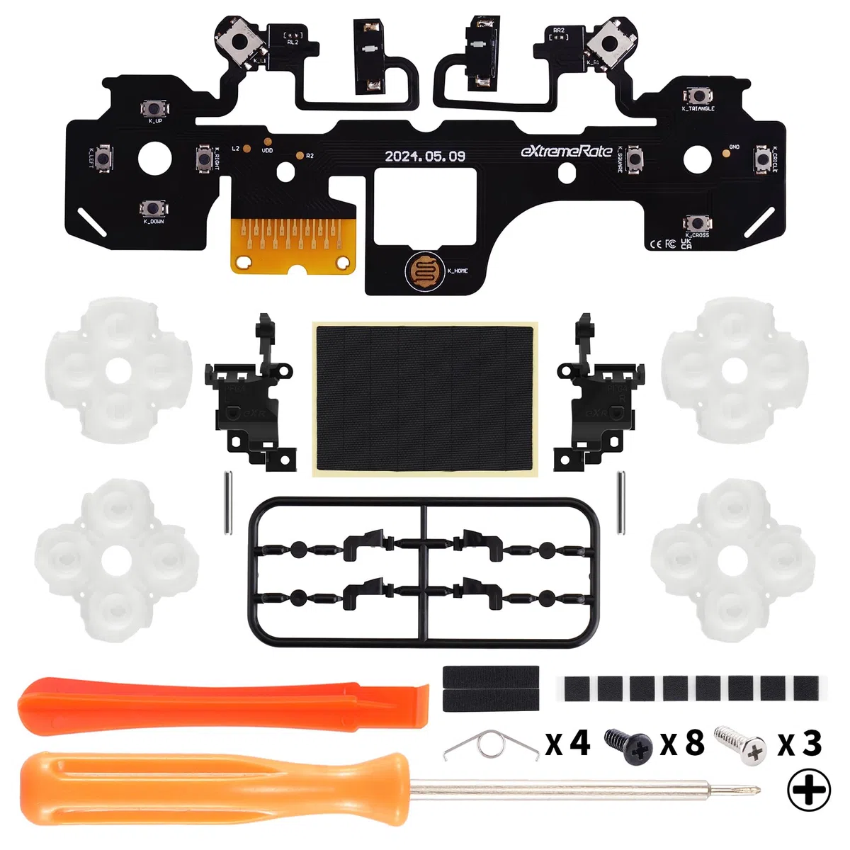 eXtremeRate Intero Clicky Kit V2 per ps5 Controller BDM-040/050/060,Micro Interruttore L2R2 Clicky Hair Trigger Kit&Tasti Frontali Grilletti L1R1 Tattili Mouse Click per ps5 Joystick,Versione Forte