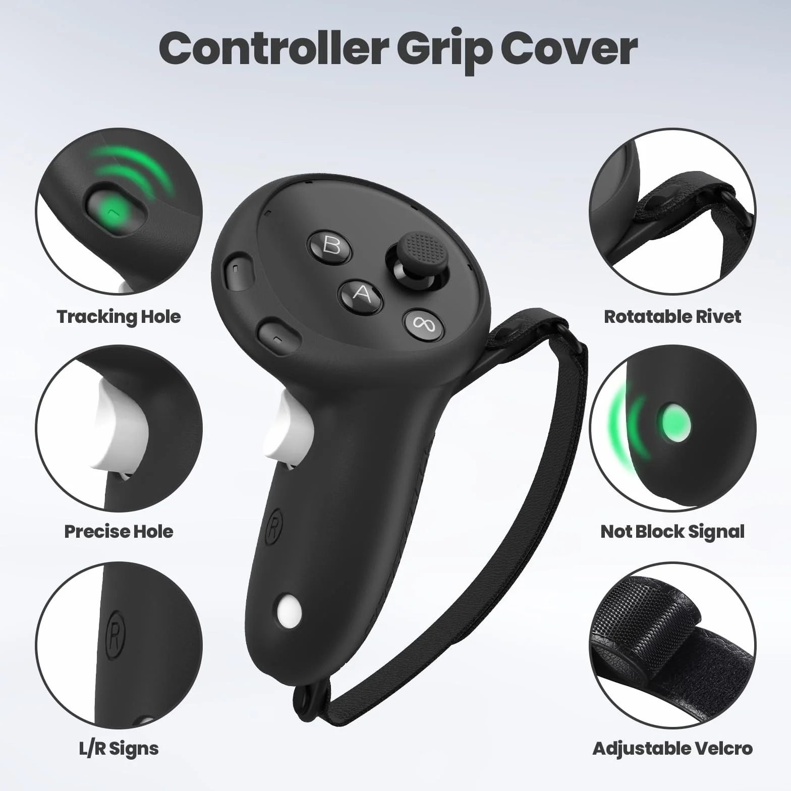 Set di cover in silicone per MetaQuest 3S Include viso, impugnatura con coperchio batteria aperto, custodia VR Accessori VR: manicotti protettivi in silicone