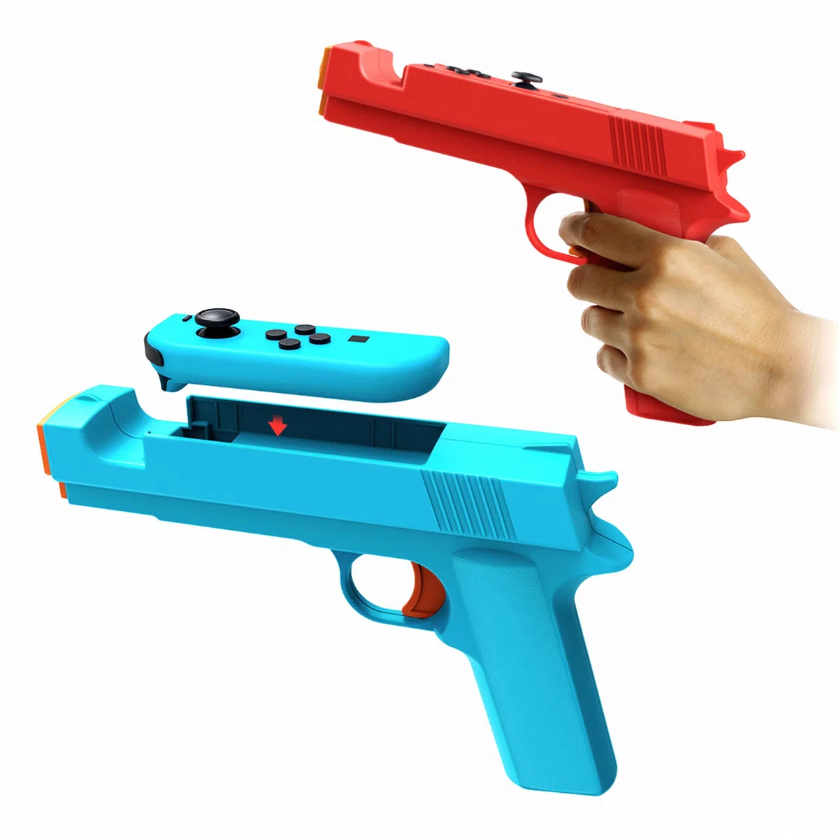 Pistola da gioco per interruttore/interruttore controller OLED [2 pezzi], interruttore a pistola controller di movimento impugnatura giochi di tiro Wolfenstein 2: il nuovo colosso per Nintendo Switch