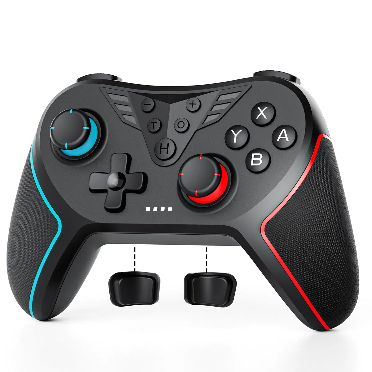 LATEC Controller per Switch/Switch 2, Controller Switch Wireless per Switch Lite con Joystick Hall/Pulsante Programmabile/ASSE Giroscopico/Vibrazione Regolabile/Funzione Turbo/Cattura Schermo,Nero