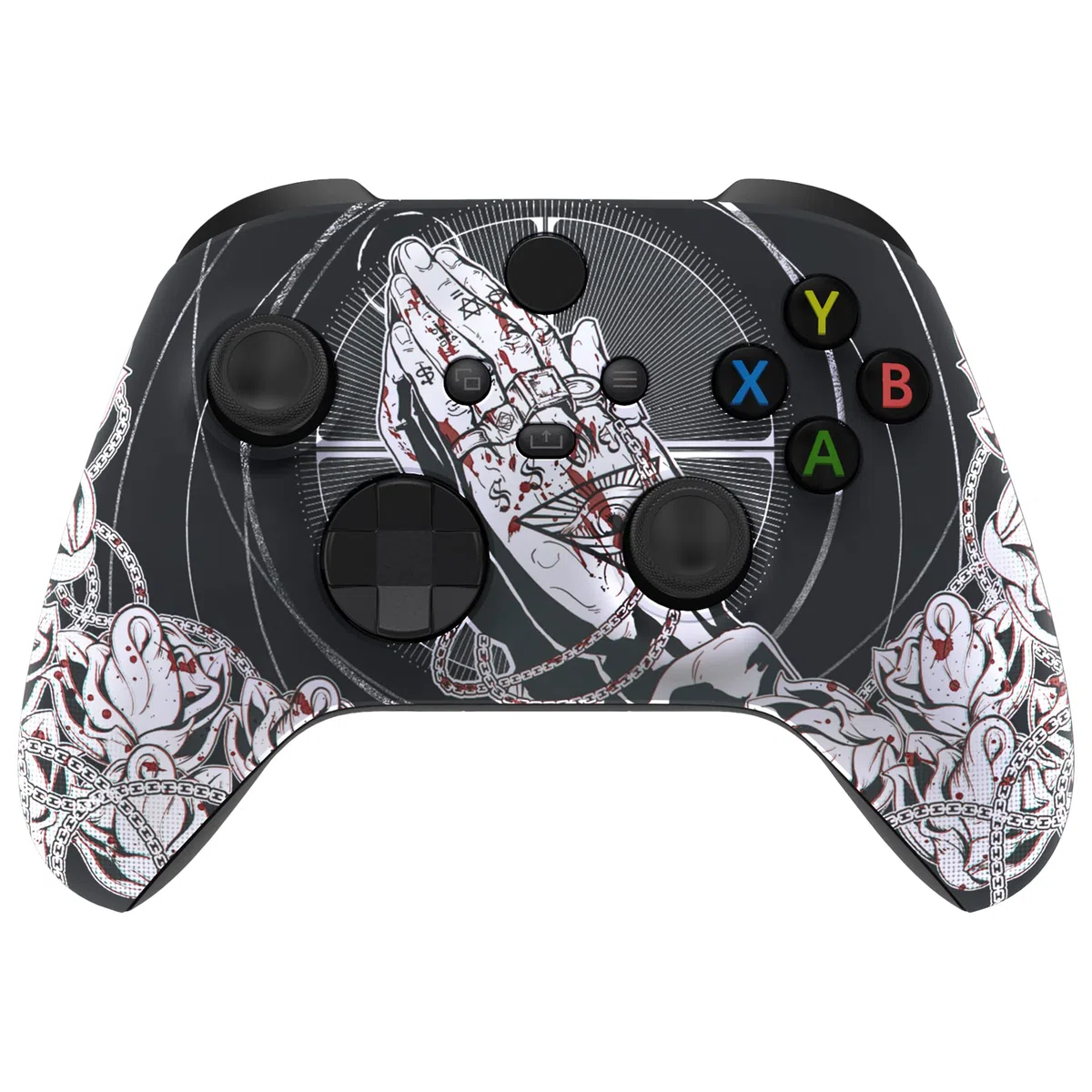 eXtremeRate Custodia Cover per Xbox Series X S Controller Joystick,Scocca Copertura Frontale Shell Ricambio per Xbox Core Controller Wireless Model 1914-Redenzione Senza Perdono