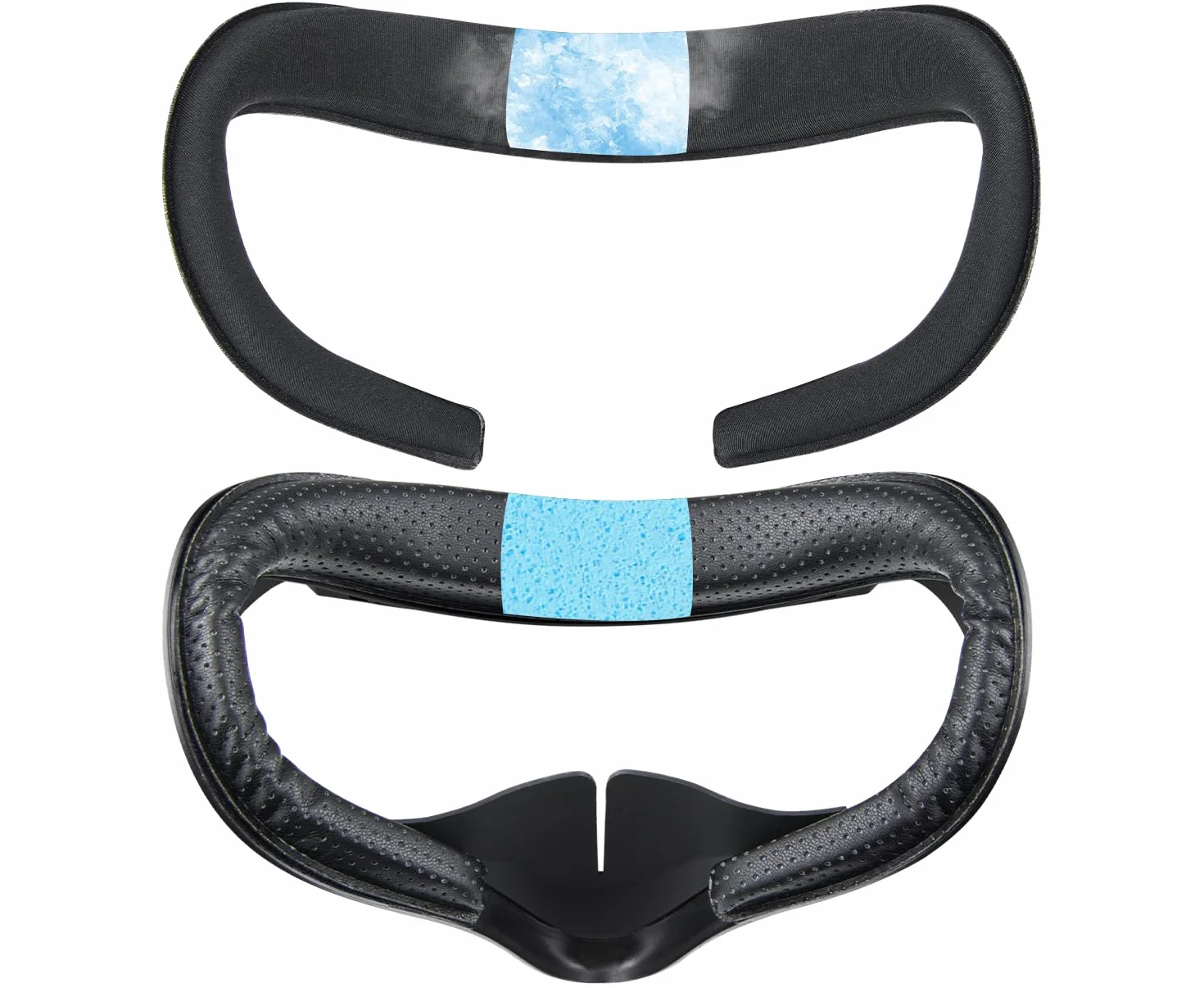 SOULWIT 2 pezzi Cuscino Facciale Gel Raffreddamento Ricambio per Meta Quest 2, Ricambio per Interfaccia Facciale Visore VR Face Cover Rilascia con Protezione Nasale Anti-perdita