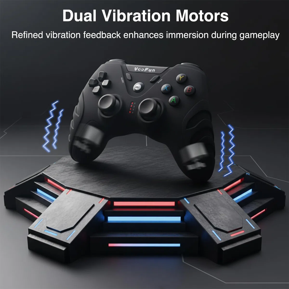 VooFun Controller PC Wireless con Hall Joysticks, 2,4G Controller PS3 Joystick PC con Doppia Vibrazione, Gaming Gamepad per PS3, Windows 7/8/10/11, Steam, Laptop, Raspberry Pi, Android TV