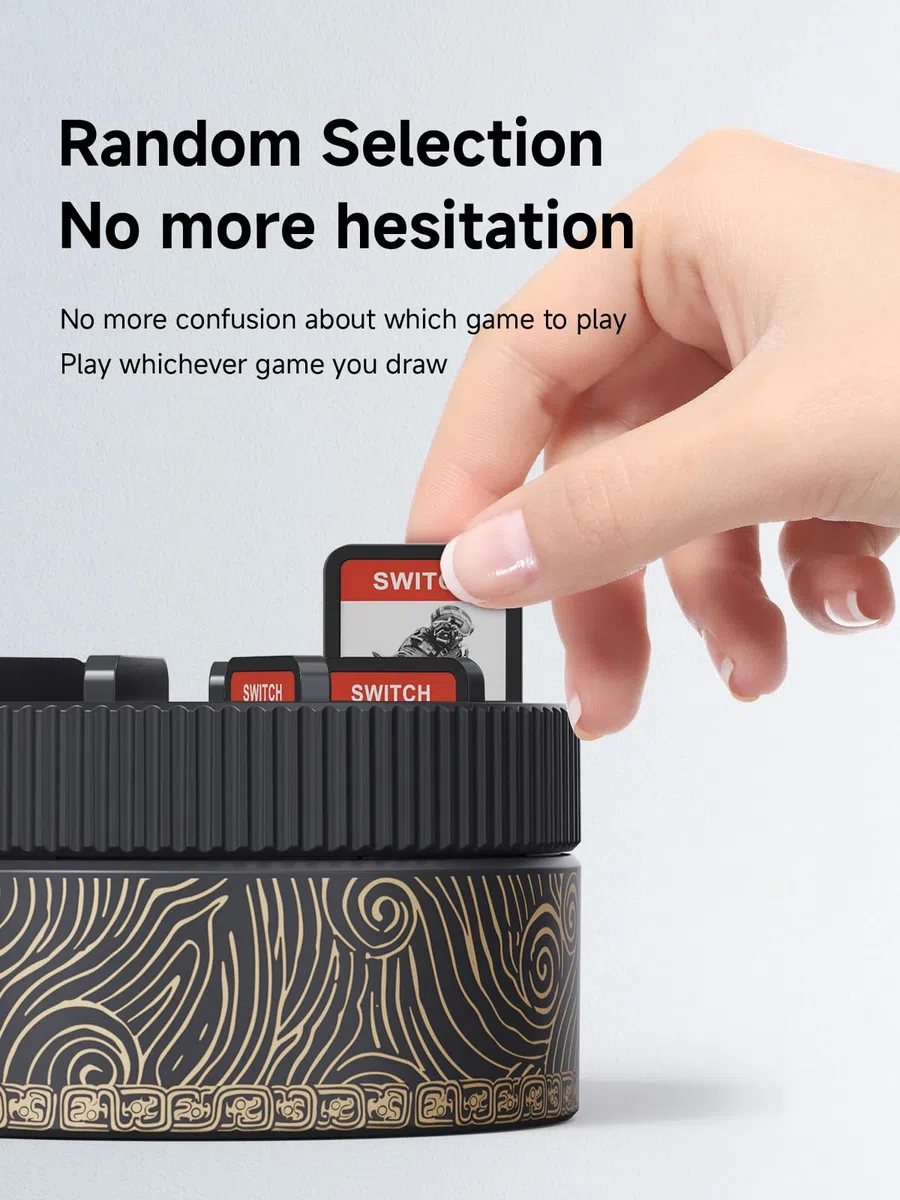Hagibis Game Custodia per Nintendo Switch PS Vita, Porta Carte da Gioco Rotante con 10 Slot per Schede Magnetica, Estrattore Magnetico, Interruttore Portatile, Supporto per Carte da Gioco, Nero, S