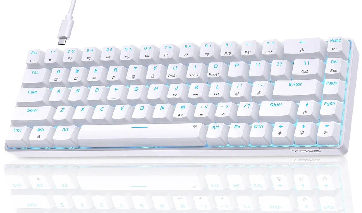 Dierya×TMKB Tastiera Gaming Meccanica 60% con Interruttori Meccanici Lineari,T68se Keyboard Gioco Luce monocromatica Type-C Mini Compact 68 Tasti Anti-Ghosting（Layout US,QWERTY）