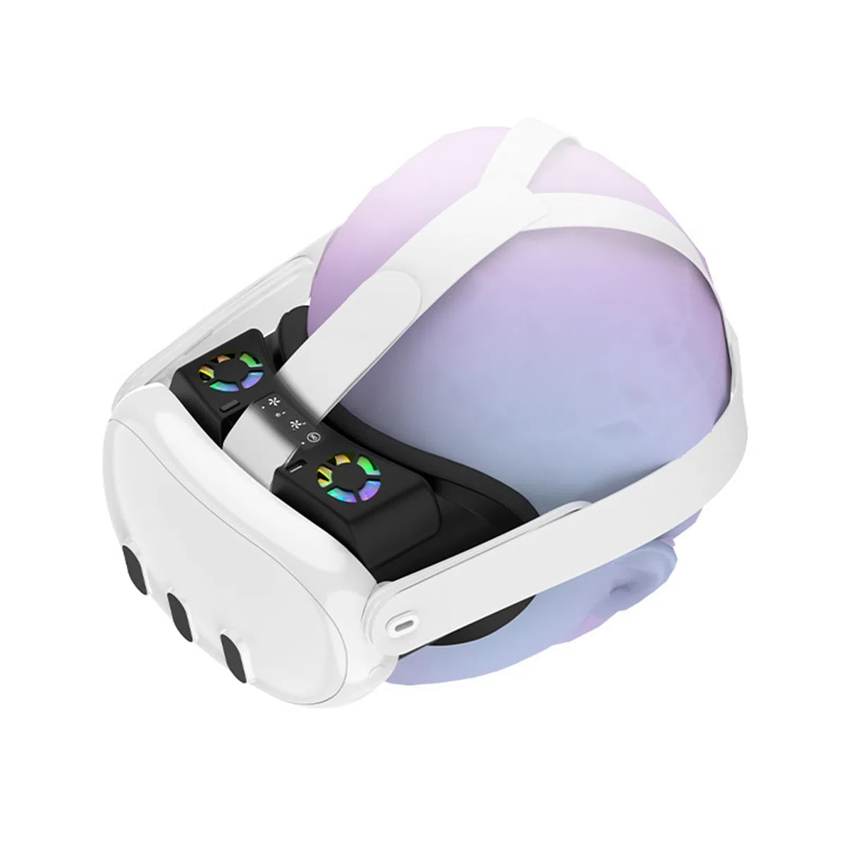 Ventola di raffreddamento RGB compatibile con Meta Quest 3 VR Accessori per cuffie Soft Traspirante Copertura per il viso Cuscino Pad Schiuma Interfaccia Facciale Staffa Ventola di raffreddamento