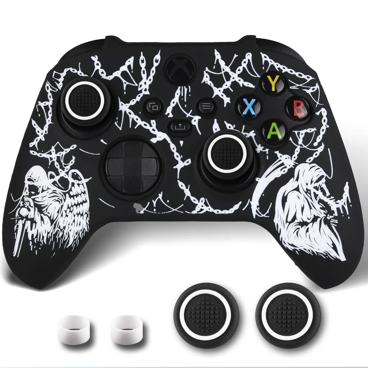 Cover in silicone antiscivolo per controller Xbox Series X/S, con 2 tappi per levette e adesivo x 1 Michael & Reaper