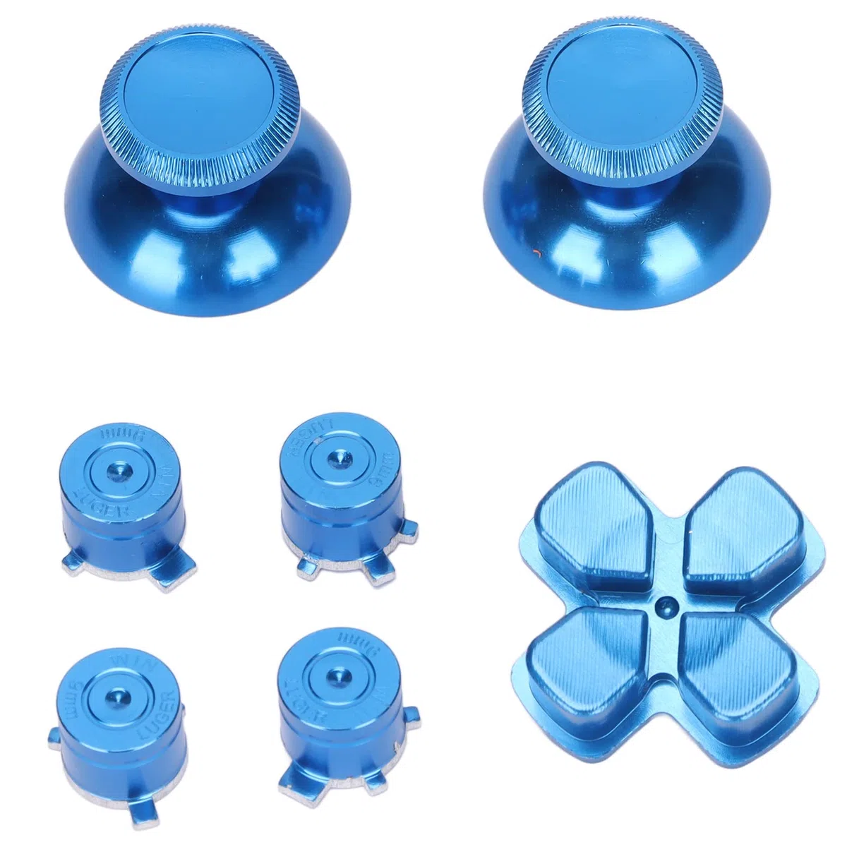 Levette in Metallo per Controller PS5, Joystick di Ricambio in Lega di Alluminio Levette Analogiche Pulsanti ABXY Kit di Sostituzione(Blu)