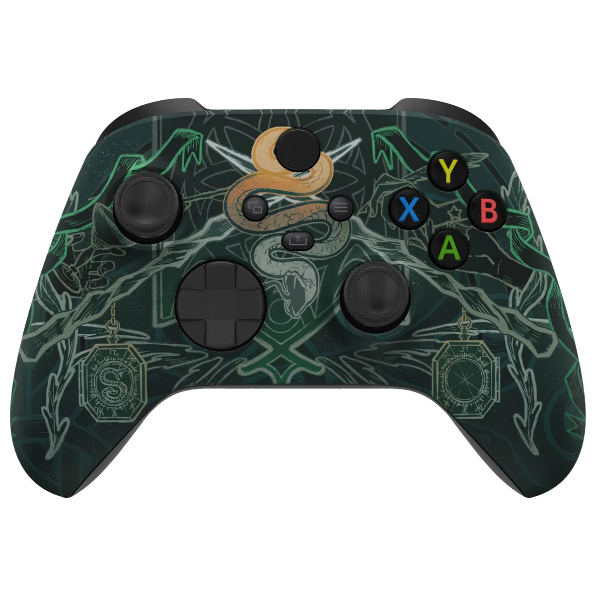 eXtremeRate Custodia Cover per Xbox Series X S Controller Joystick,Scocca Copertura Frontale Shell Ricambio per Xbox Core Controller Wireless Model 1914-Totem Serpente