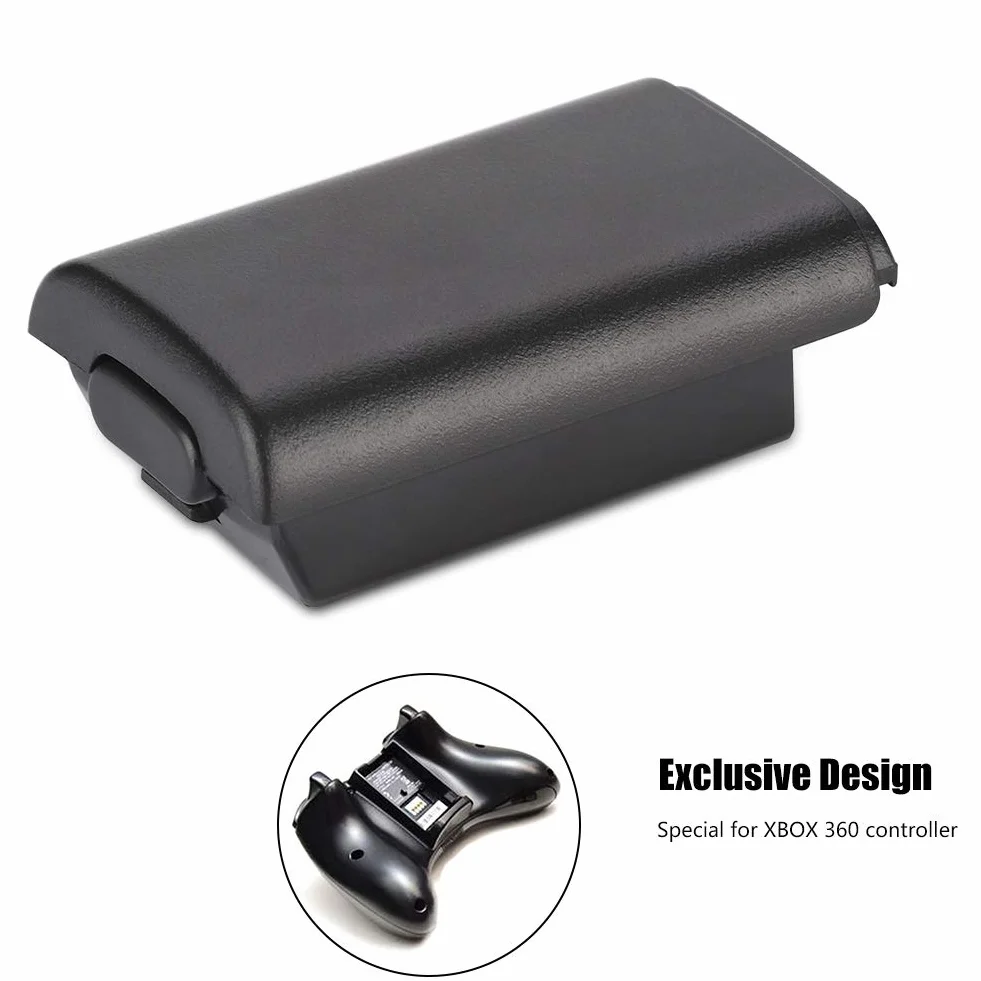 5 PCS Shell Batteria per Controller Xbox 360 Kit di Copertura Custodia Batteria di Ricambio Universale per Xbox 360(Nero)