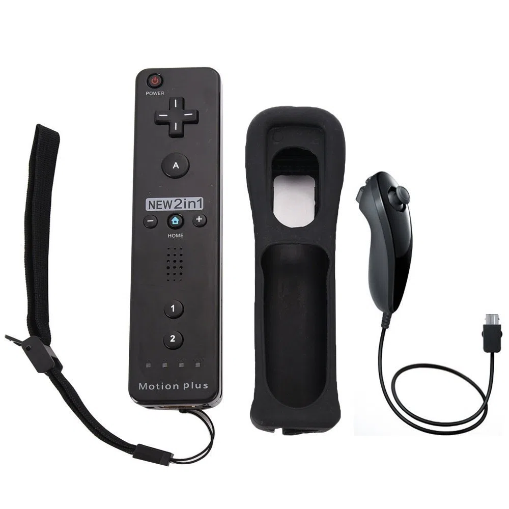 CaaWoo Telecomando con Motion Plus Sensor e Nunchuck Controller Kit per Wii U e Wii.