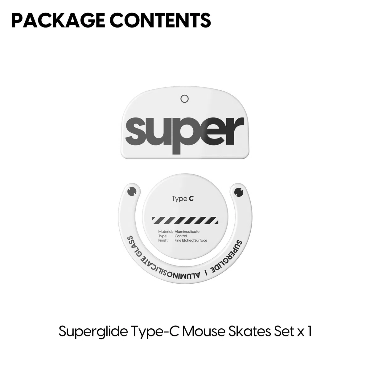 Superglide2 - Piedini per mouse con superficie controllabile, veloci e lisci, realizzati con vetro ultra resistente, suola liscia e resistente per Logitech G Pro X Superlight [bianco]