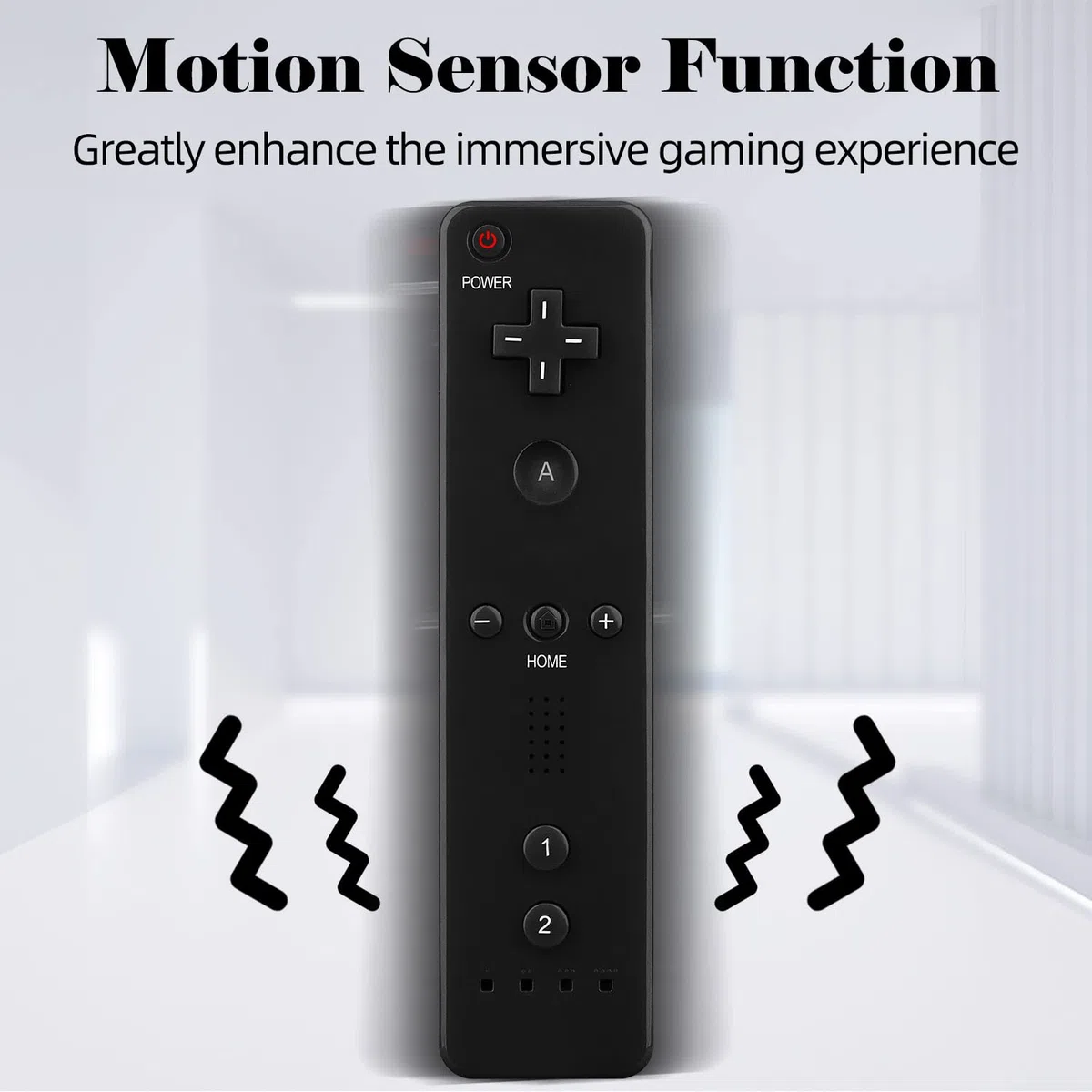 OSTENT Telecomando per sensore di movimento + Wired Nunchuck Combo compatibile per console Nintendo Wii Colore nero