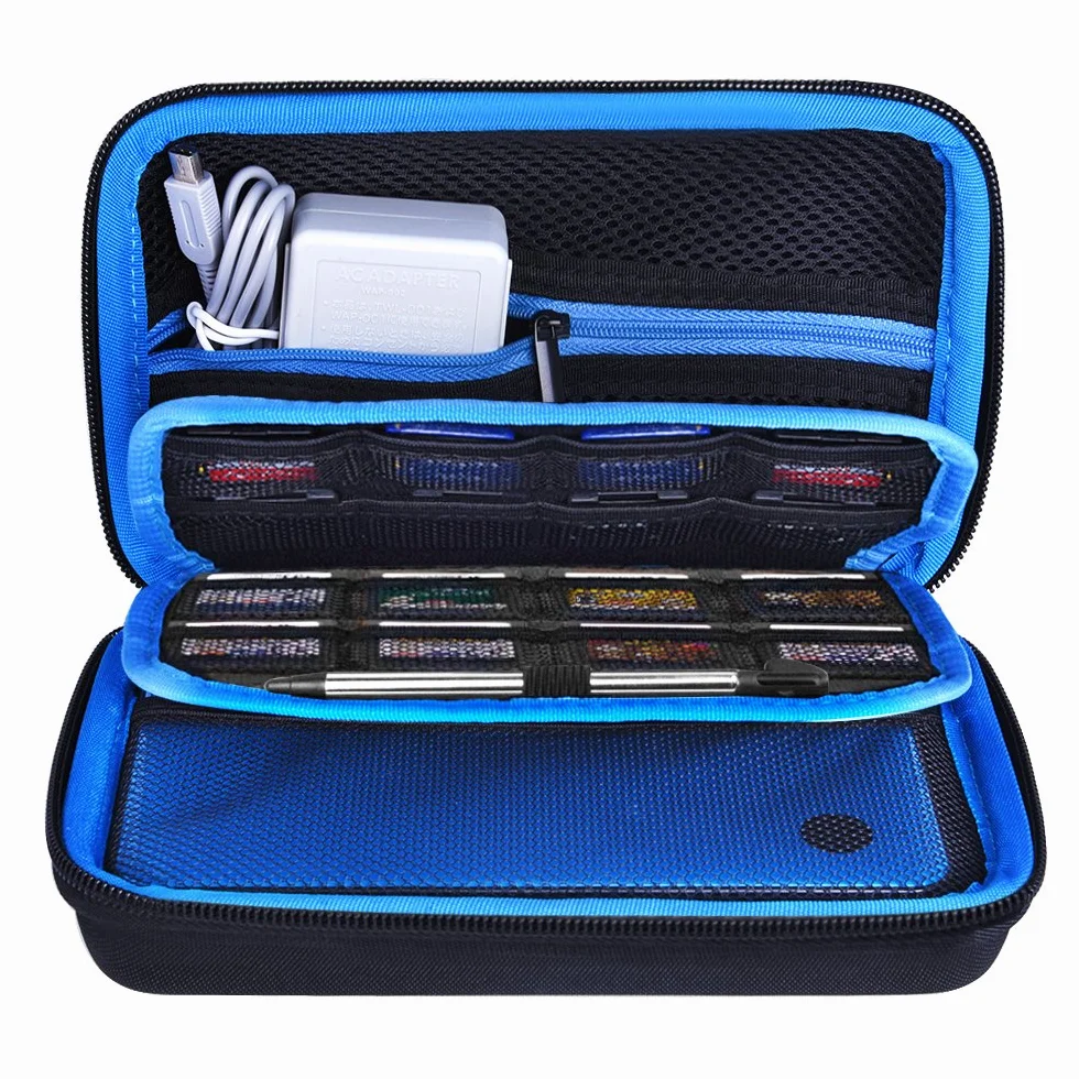 AUSTOR Custodia per 3DS XL Nuovo, 3DS, Nero / Blu