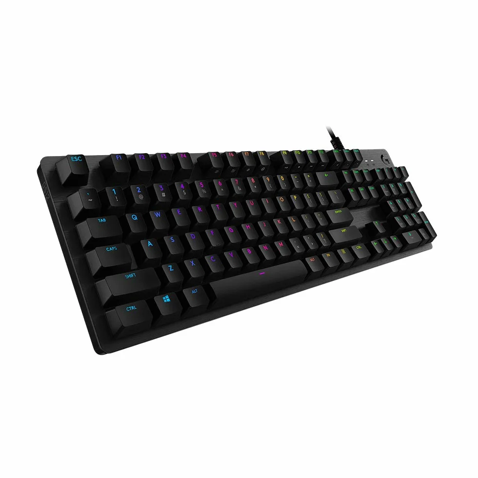 Logitech G512 Tastiera Gaming Meccanica, RGB LIGHTSYNC, Tasti Retroilluminati, GX Blue Clicky Switch, Telaio in Alluminio Spazzolato, Tasti Personalizzabili, USB, QWERTY US Layout, Carbon/Nero