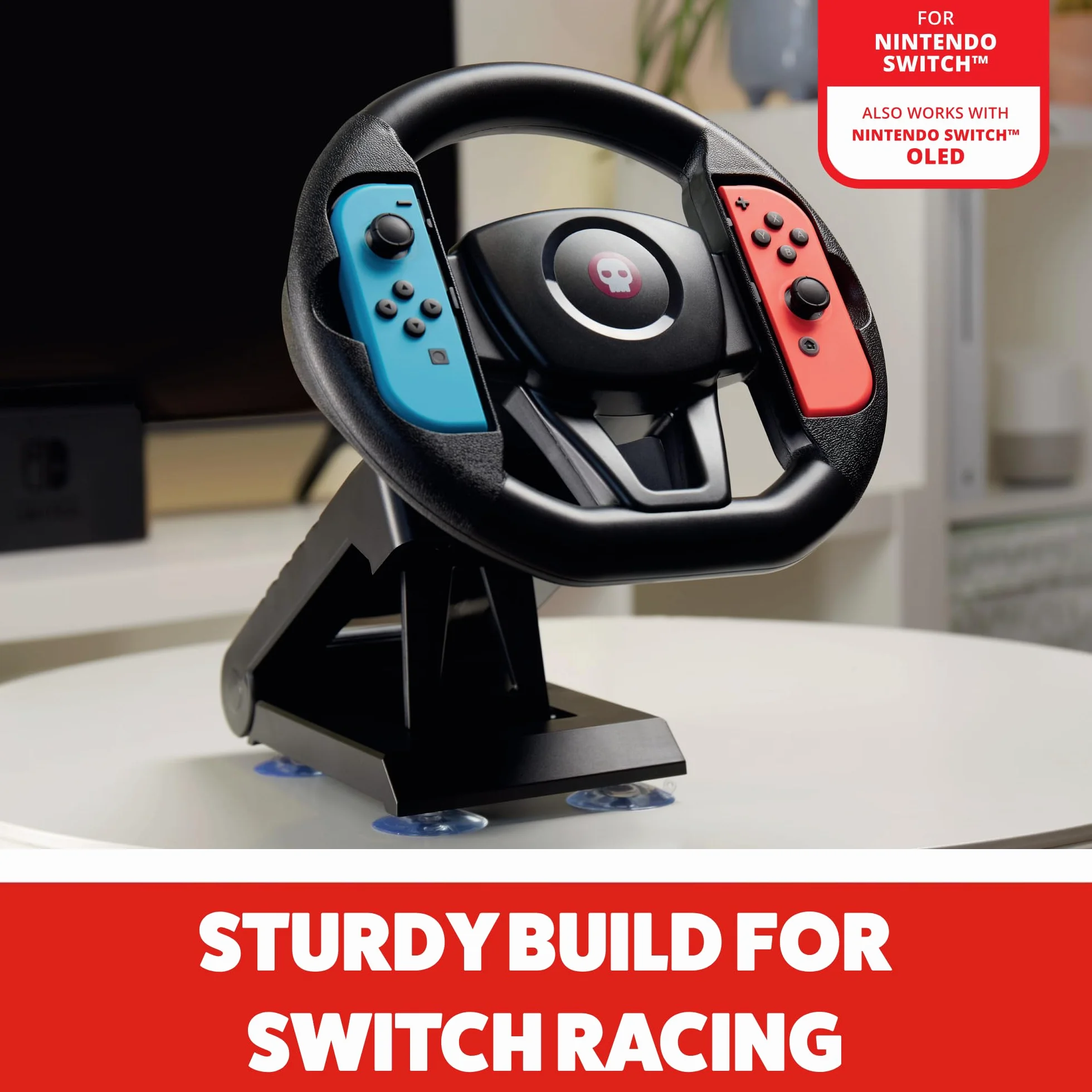 Numskull Supporto da Tavolo con Volante Joy-Con per Nintendo Switch & OLED – Accessorio Volante da Corsa