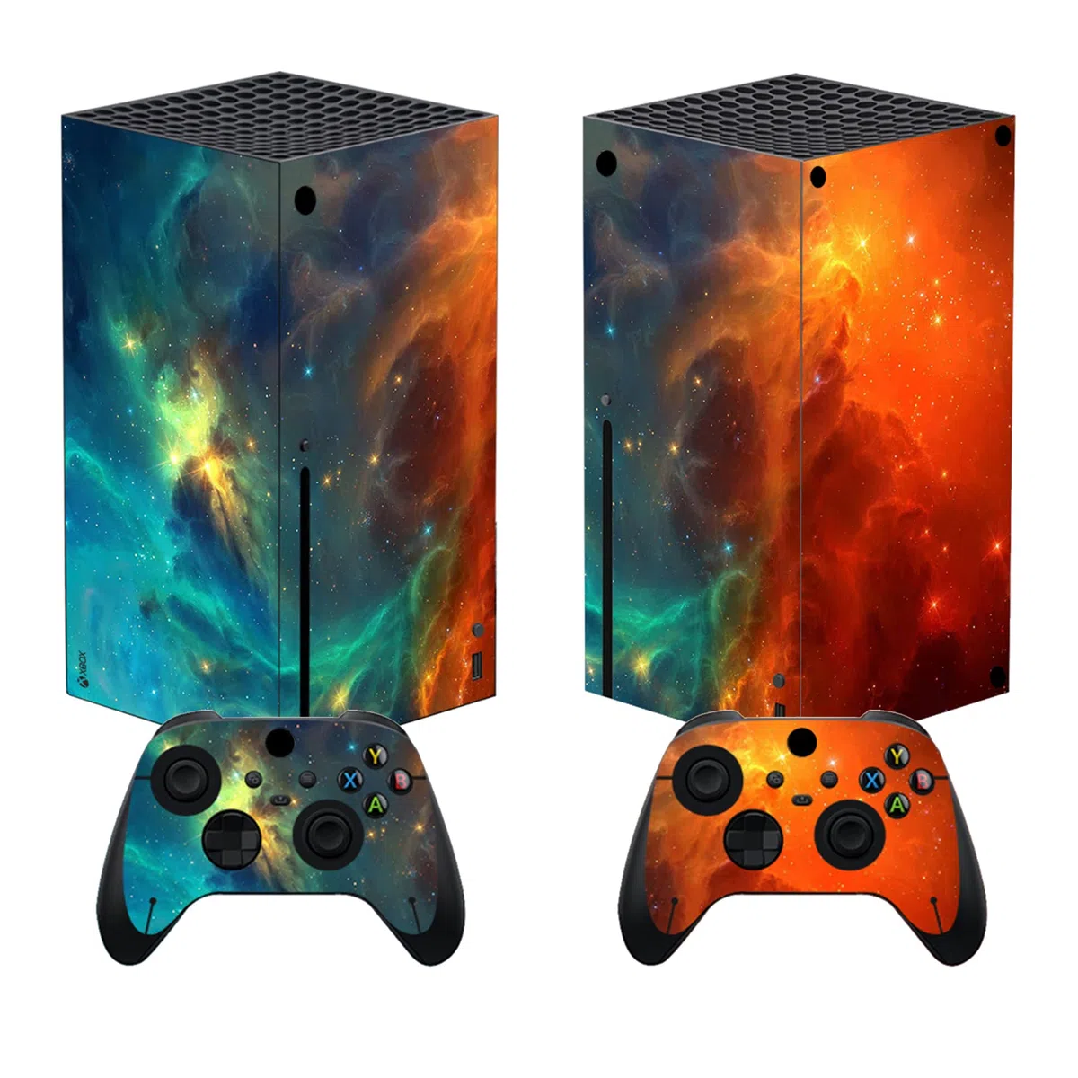 PlayVital Adesivo Skin per Xbox Series X Console&Controller Sticker Decal Cover Vinile per Xbox Series X-Galassia Arancione