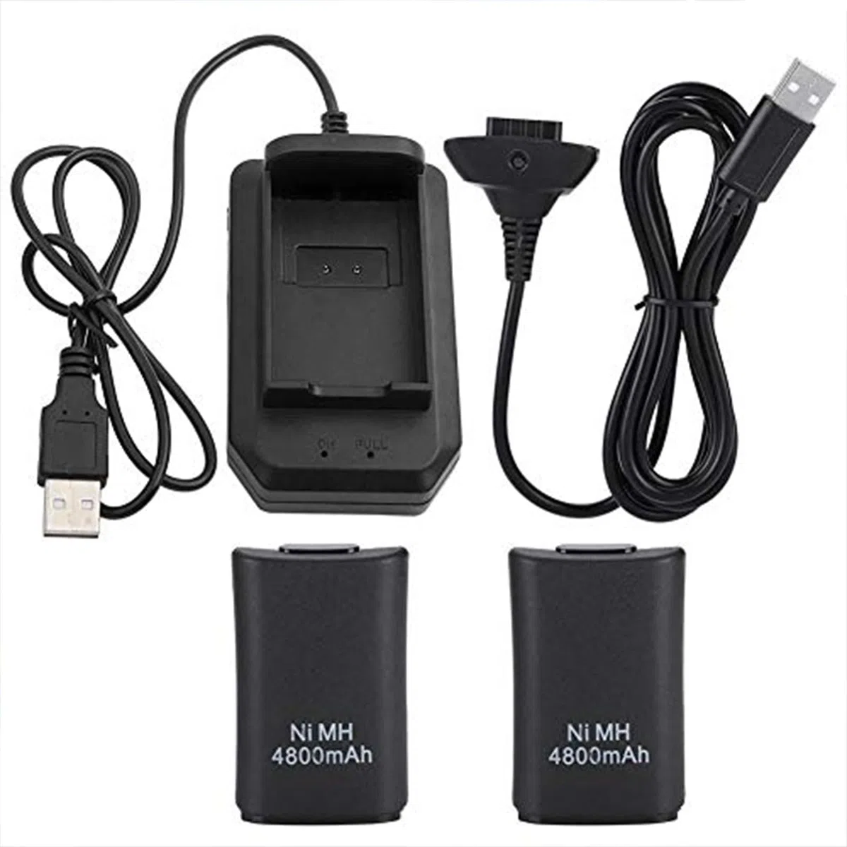 360 Pacchetto Batteria del Controller Per XBOX Batteria Ricaricabile Pacchetto Batteria 4800mAh Ricambio con 1,5 metri Cavo di Ricarica USB e Base di Ricarica