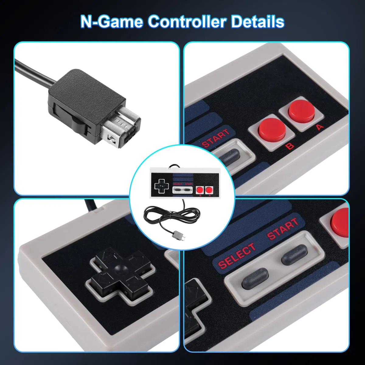 Binghe NES Controller Classico, NES Game Controller Classic Mini Edition con NES Interfaccia Compatibile con PC/M-A-C/Raspberry Pi 3(2 pezzi)