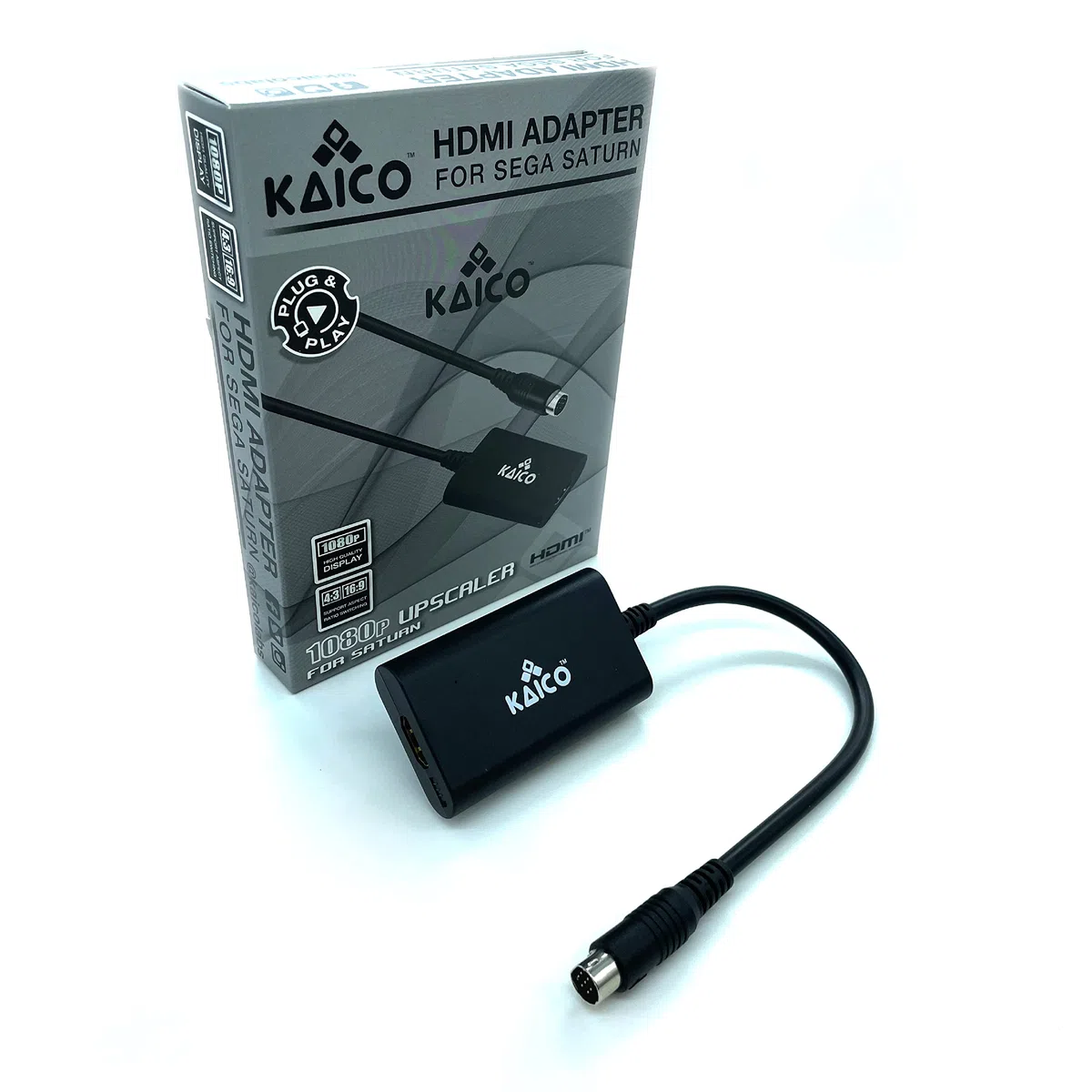 Kaico Adattatore HDMI SEGA Saturn 1080p - Per l'uso con Sega Saturn - Supporta l'uscita video S - Supporta console PAL e NTSC - Interruttore rapporto di aspetto per 16:9 o 4:3