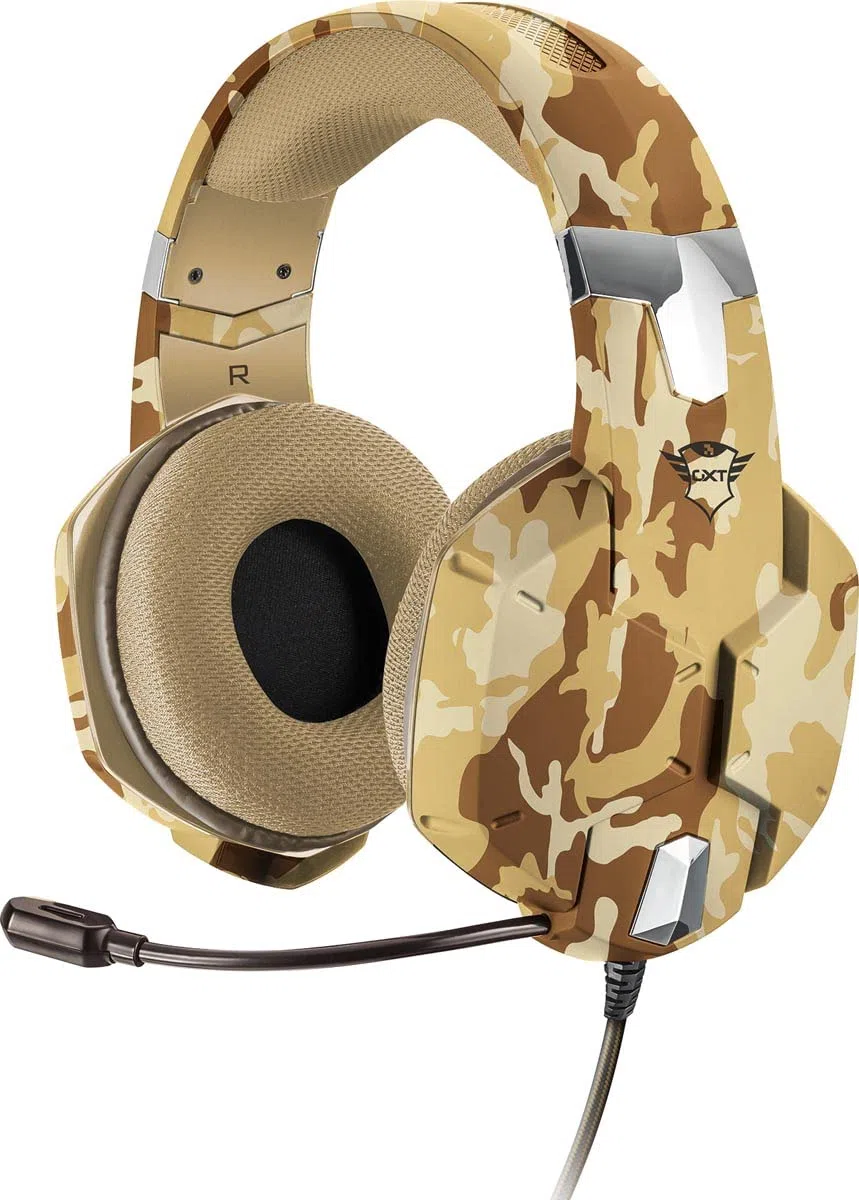 Trust GXT 322D Carus Cuffie da Gioco, Stereo, Desert