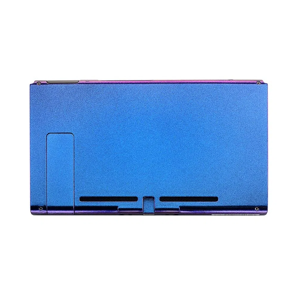 eXtremeRate Cover Posteriore Custodia Scocca DIY Case Ricambio per Nintendo Switch Console con Supporto Kickstand(Senza Console)-Camaleonte Viola Blu