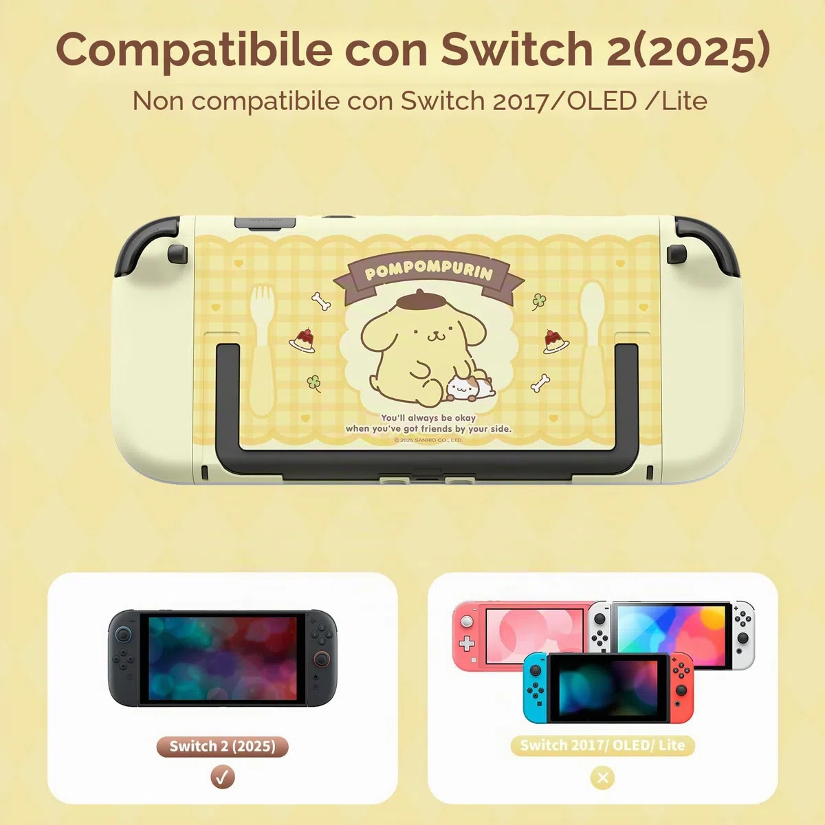 Kuitmor Custodia agganciabile per Nintendo Switch 2 modello 2025, custodia rigida sottile in policarbonato antigraffio e antiurto compatibile con accessori Switch 2 - BDG