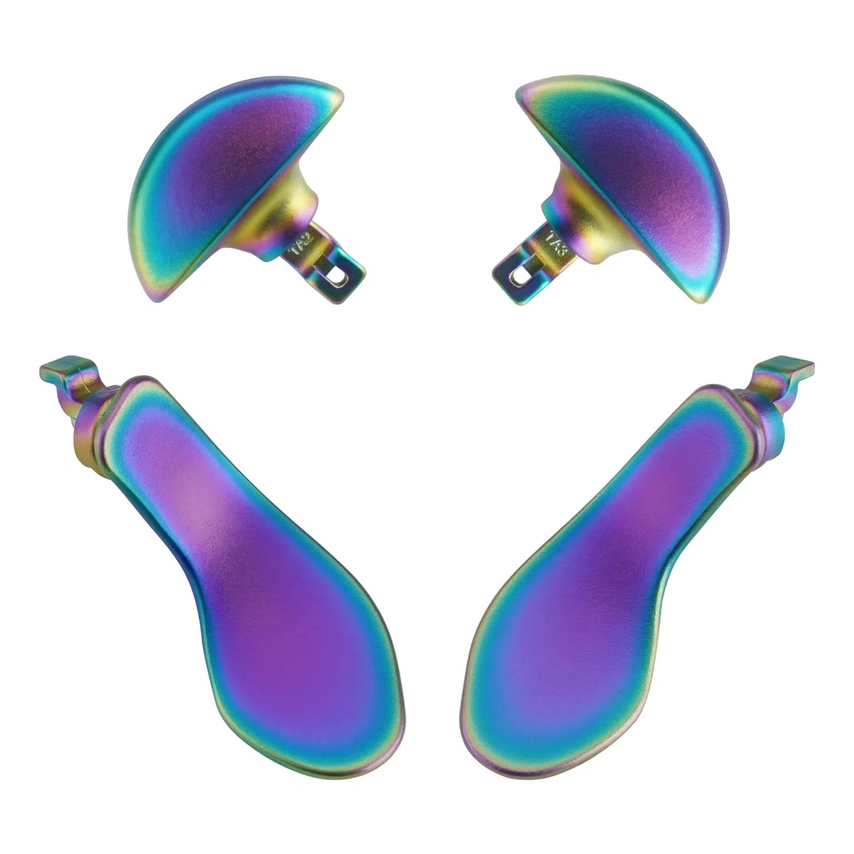 eXtremeRate Back Paddles per ps5 Edge Controller,Palette Tasti Aggiuntivi Levette Posteriori Ricambio per ps5 Edge Joystick,4 Pezzi in Metallo Acciaio Inossidabile,Arcobaleno Blu Viola