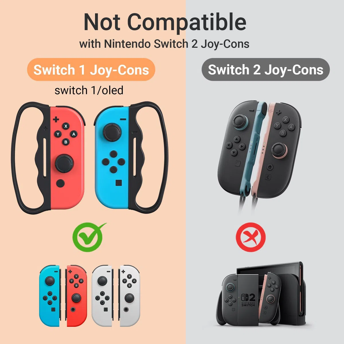 ECHZOVE Impugnatura per Switch Fitness Boxe, Maniglia per Nintendo Switch Boxing - 2 confezioni (nero)