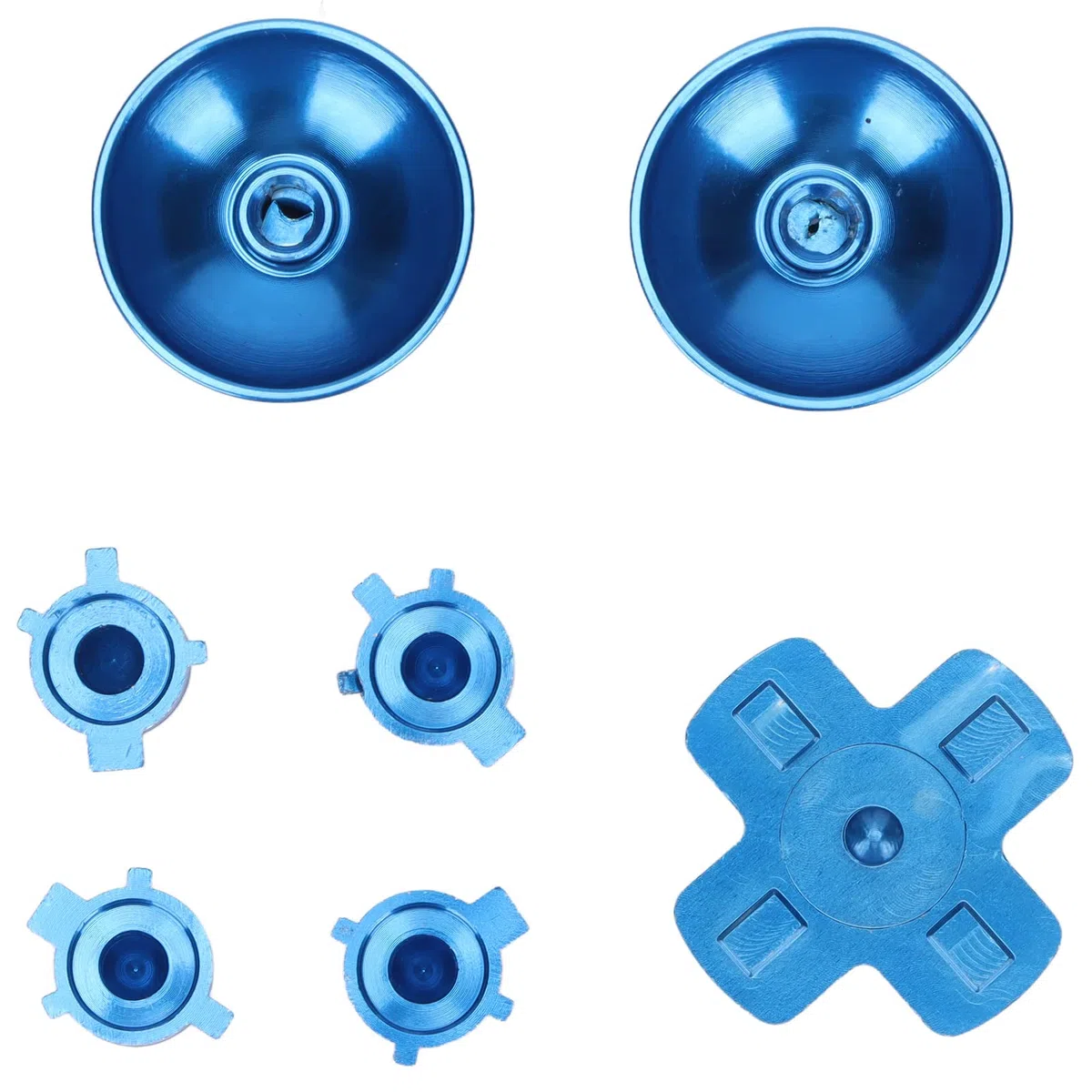 Levette in Metallo per Controller PS5, Joystick di Ricambio in Lega di Alluminio Levette Analogiche Pulsanti ABXY Kit di Sostituzione(Blu)