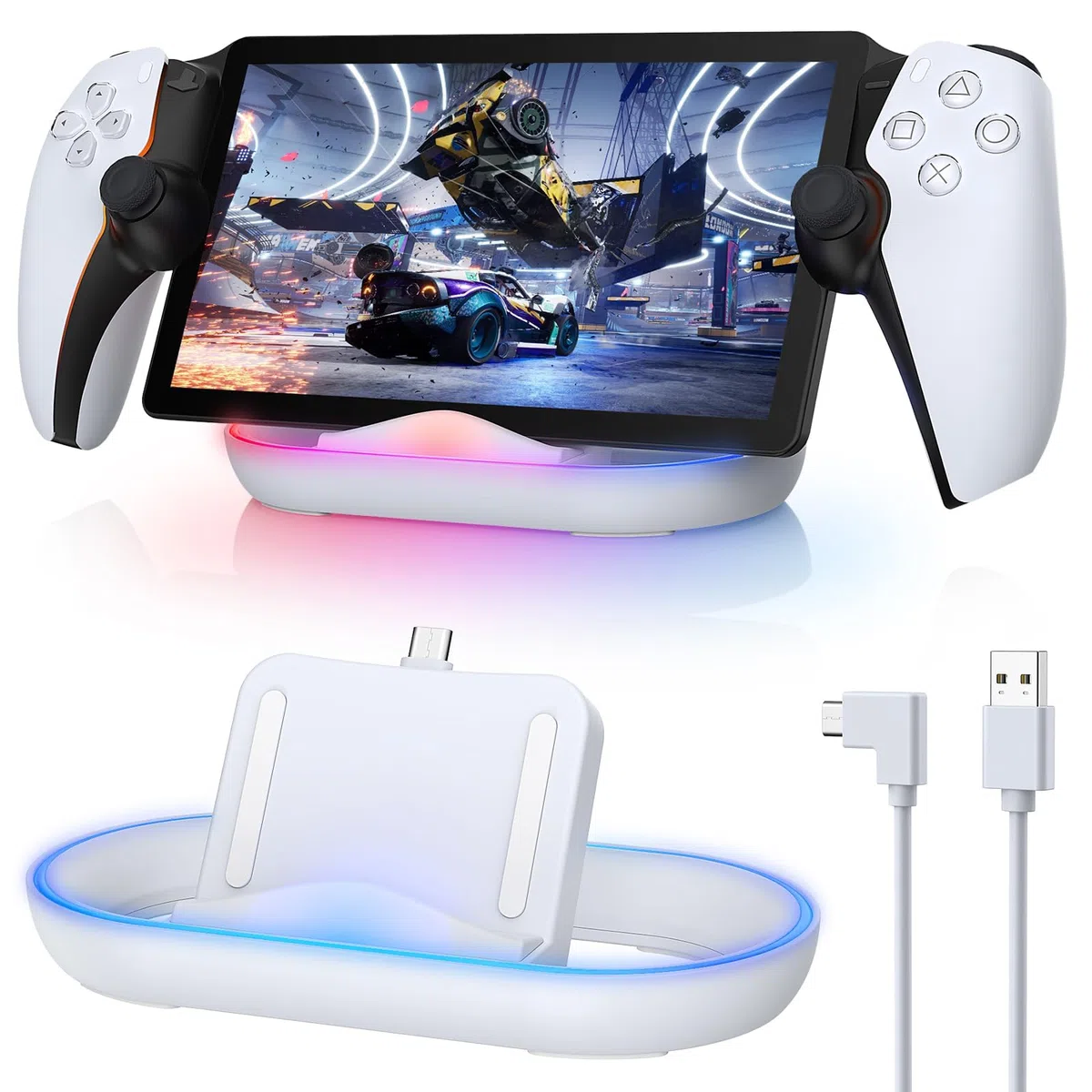 FASTSNAIL - Stazione di ricarica per PS Portal Remote Player, accessorio PSP compatibile con PlayStation Portal Remote Player, supporto per PS5 Portable