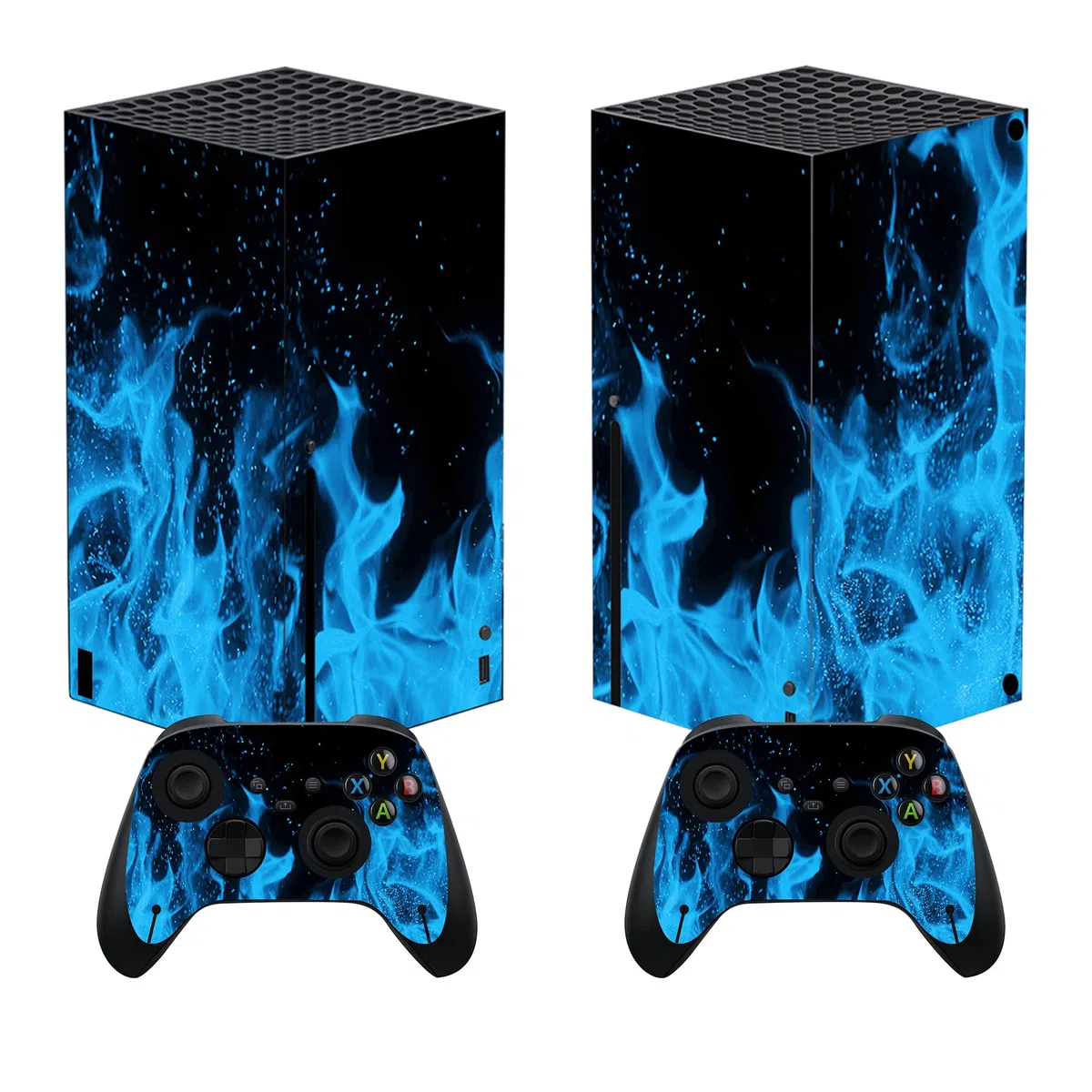 PlayVital Adesivo Skin per Xbox Series X Console&Controller Sticker Decal Cover Vinile per Xbox Series X-Fiamma Blu