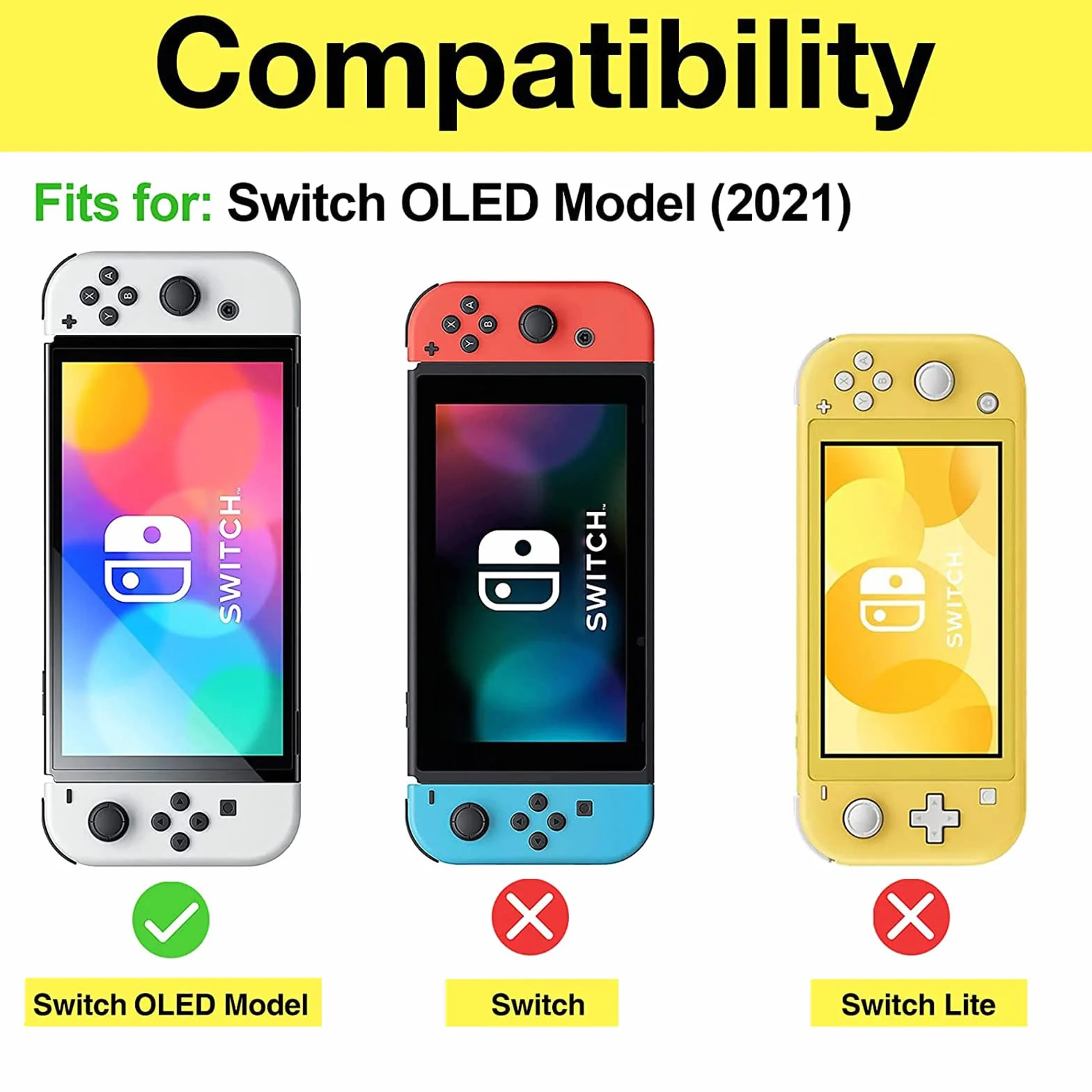 Procase Flip Cover Nintendo Switch Oled Modello 2021 + [2 pezzi] Pellicola Nintendo Switch Oled Morbido Custodia Nintendo Switch Sottile TPU Antiurto con 2 Vetro Nintendo Switch Oled Senza Bolle