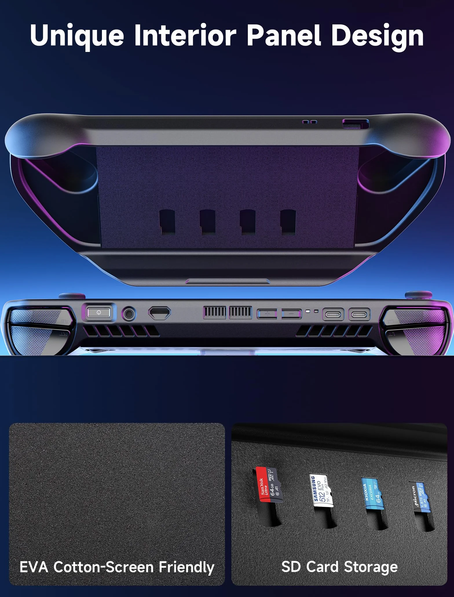 JSAUX PC0111 ModCase solo per ASUS ROG Ally X (2024), Custodia Protettiva con Cover Frontale Rimovibile, Supporto in Metallo Regolabile, 4 Slot Micro SD, Fascia per Accessori, Nero