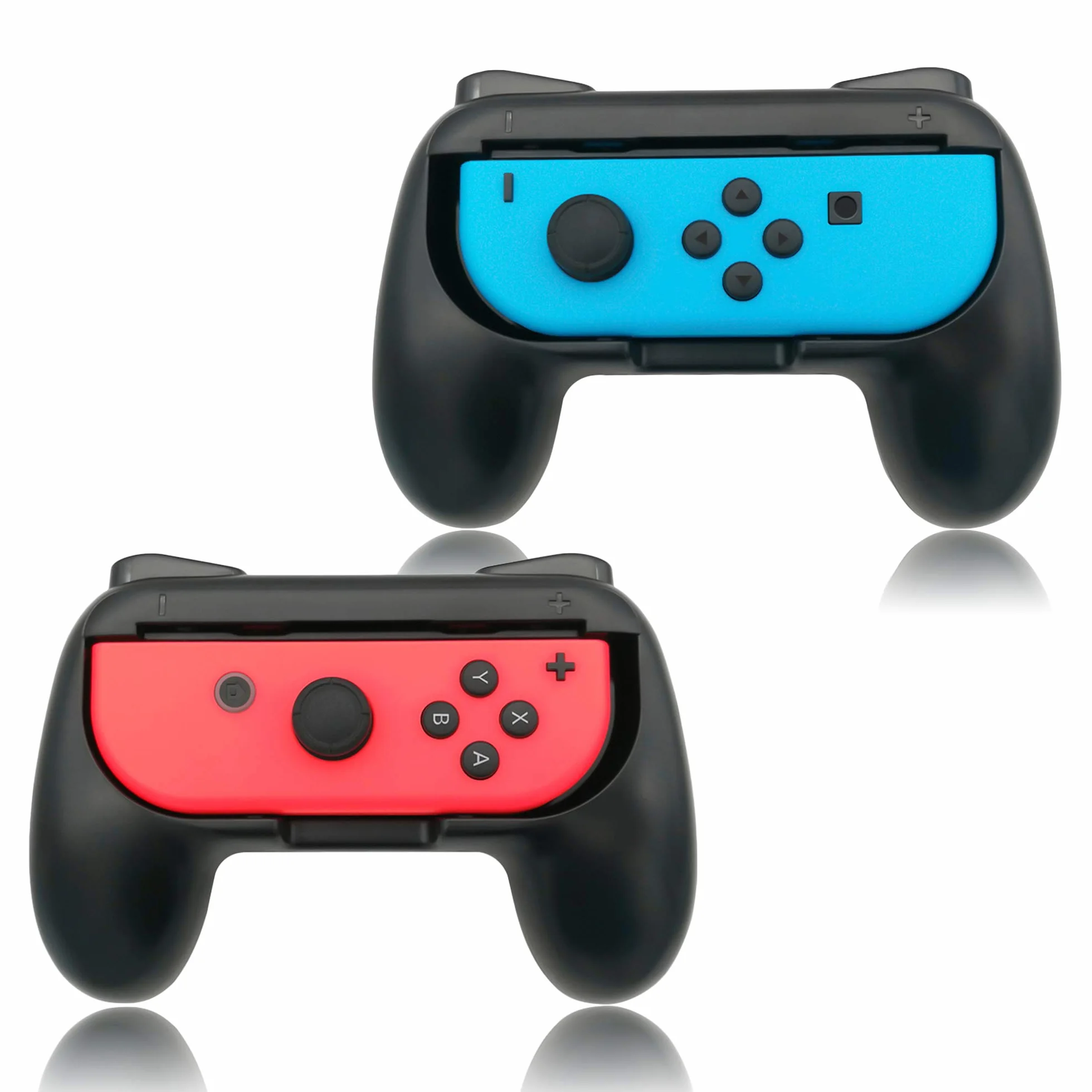 FYOUNG 2 Pack Impugnatura Compatibile con Joy Con, Comfort Manico Grip Titolare Accessori con Design Ergonomico e Maniglia Comodo Grip - Nero