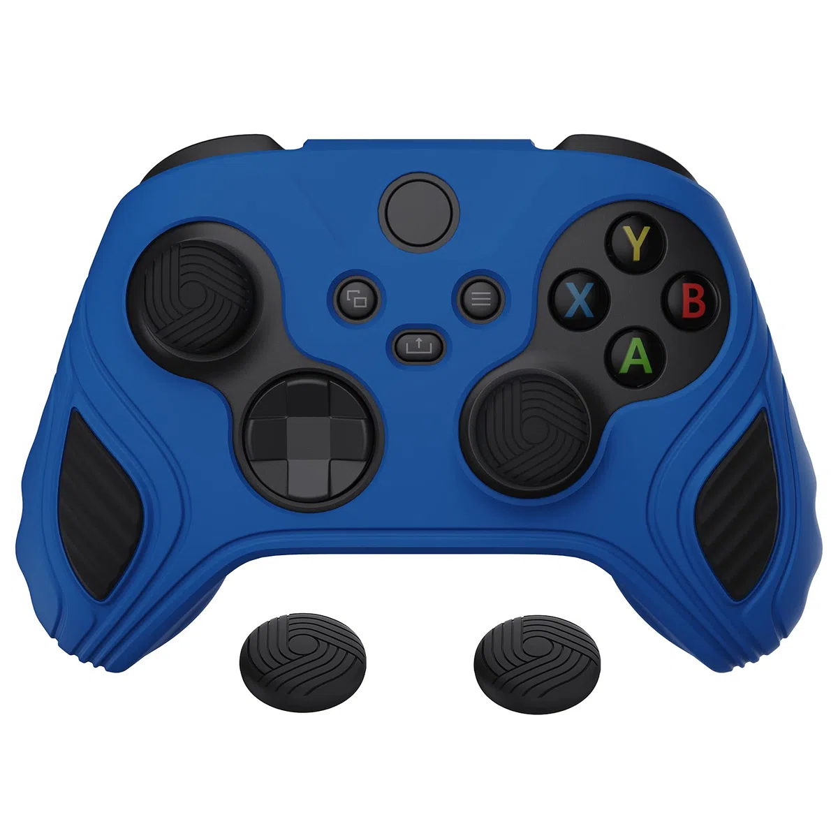 PlayVital Cover Custodia per Xbox Series X S Controller,Joystick Silicone Skin Gomma Protettiva Antiscivolo&Gommini Copri Analogici,Scorpione Edizione,Blu&Nero
