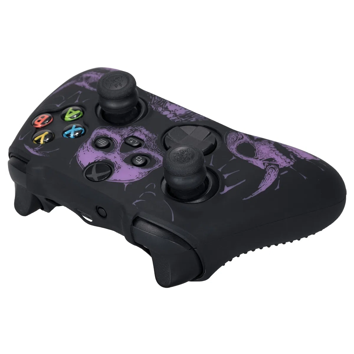 YoRHa Intaglio Laser Silicone Pelle Cassa Skin per Controller Xbox Series X/S x 1 (Viola) con Thumb Grips x 8