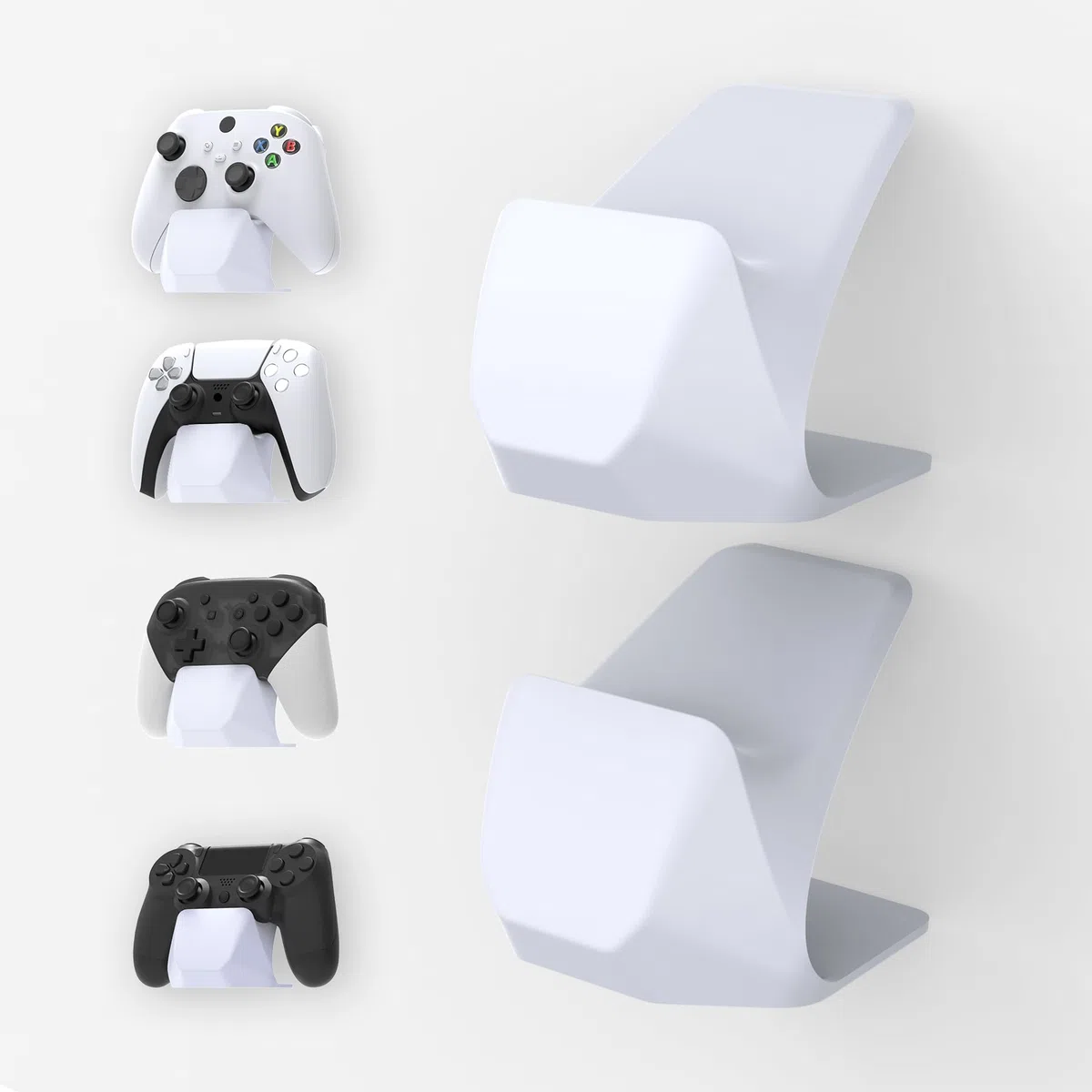 playvital 2 Porta Joystick per ps5/4,Supporto Controller Stand Base da Tavolo per Xbox Series X/S,Gaming Accessori per Switch 1/2 Pro Joypad-Bianco
