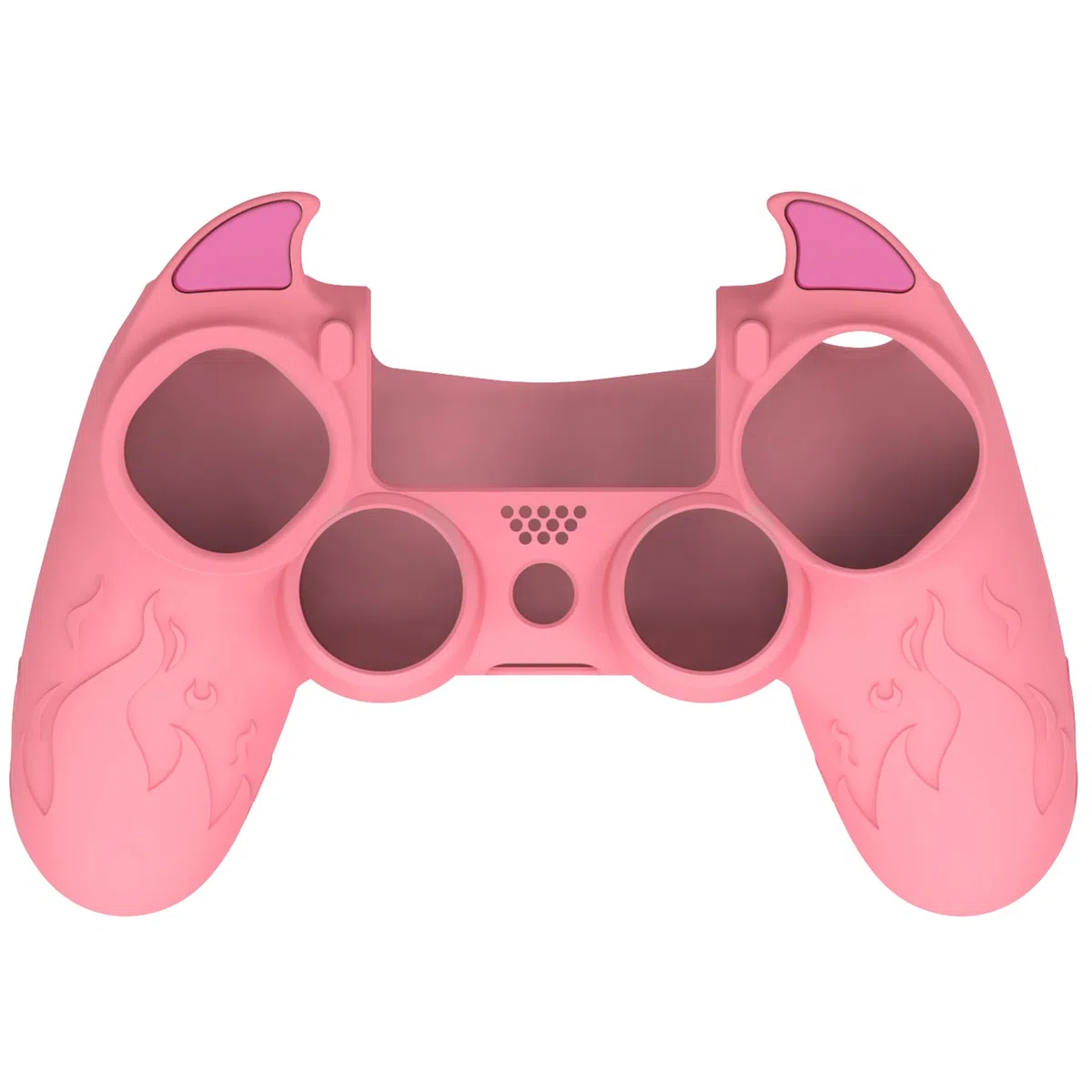 playvital Cover Controller per ps4 Joystick,Custodia Silicone Skin Protettiva Antiscivolo per ps4 Slim PRO Joypad&Skin Touchpad&Copri Levette Analogiche,Demone Carino,Rosa