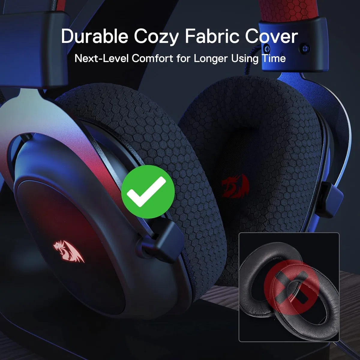 Redragon H510 Zeus-X RGB Cuffie da gioco senza fili - Suono surround 7.1 - Driver audio da 53MM con cuscinetti auricolari in memory foam con rivestimento in tessuto resistente - Alimentazione USB