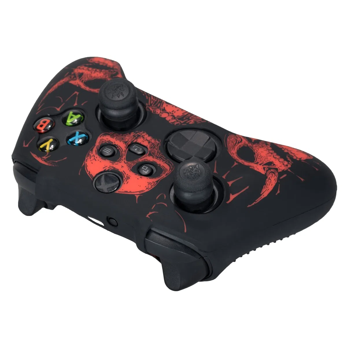 YoRHa Intaglio Laser Silicone Pelle Cassa Skin per Controller Xbox Series X/S x 1 (Rosso) con Thumb Grips x 8