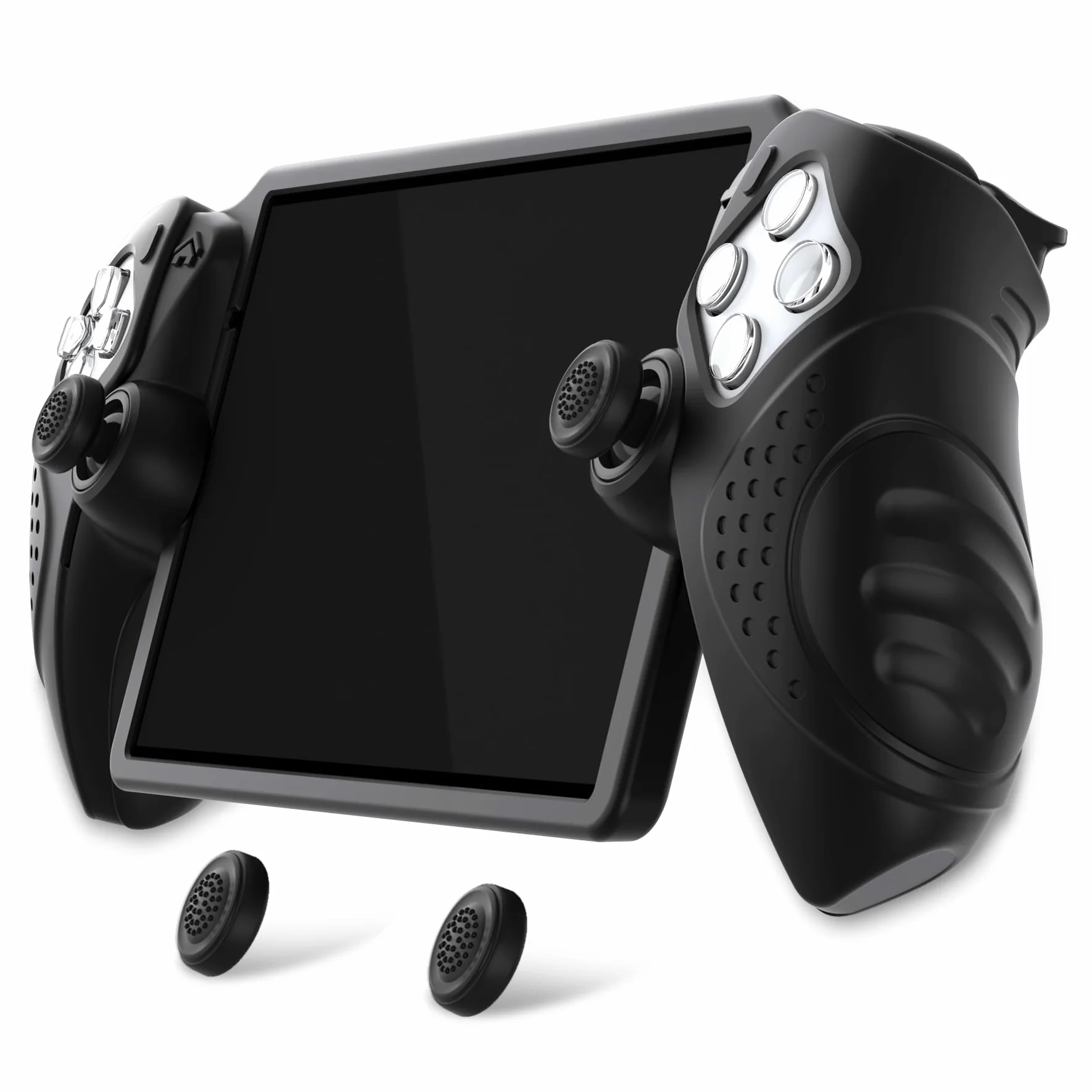 PlayVital Cover Silicone per PS Portal, Custodia Protettiva Grip Antiscivolo per PS Portal Remote Player con 2 Copri Levette Analogiche, Guardian, Nero