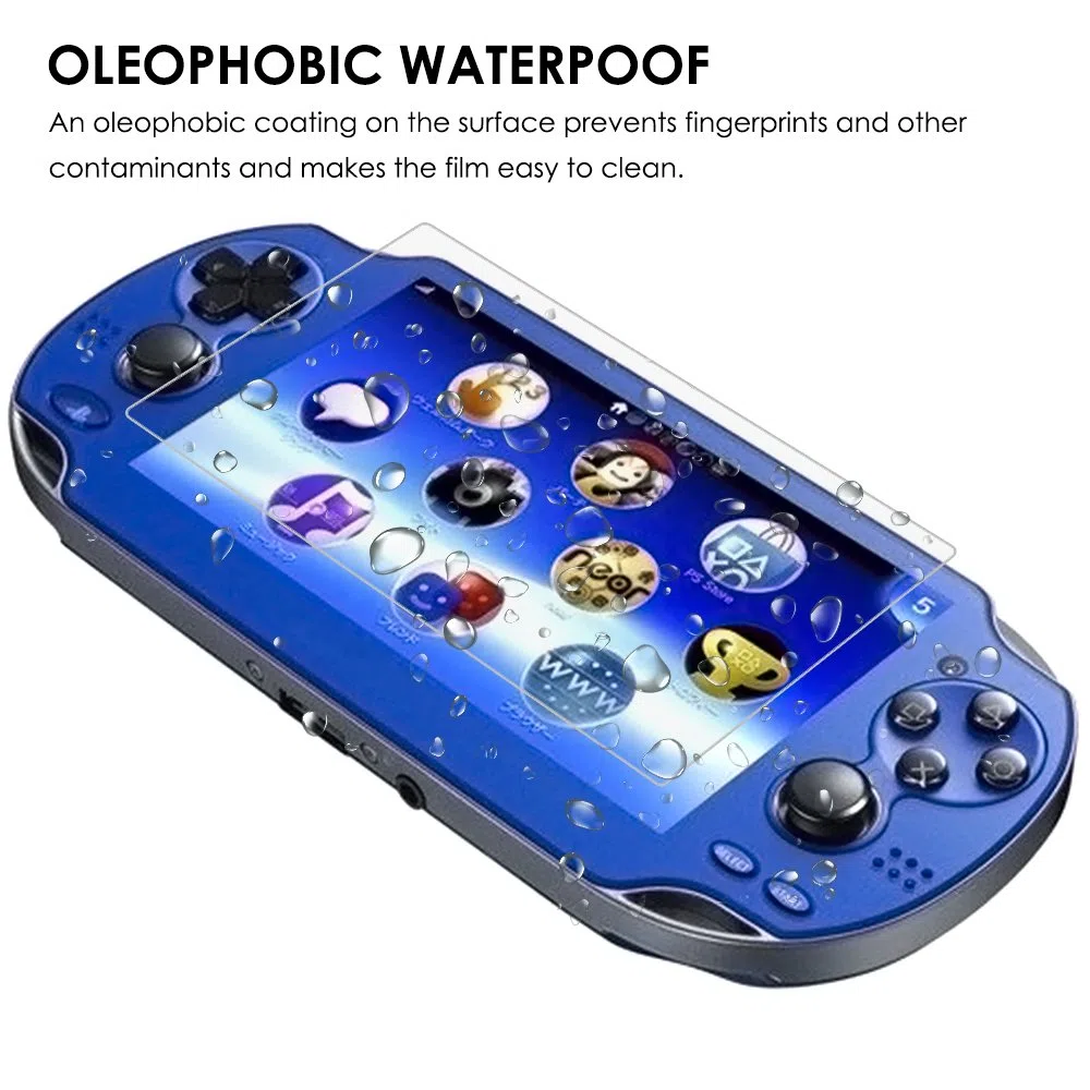 AFUNTA Pellicole di Protezione per Schermo per Sony Playstation Vita 1000, 2 Pack (4 Pezzi) Pellicola in Vetro Temperato per Schermo e Pellicole in Pet per Posteriori, PS Vita PSV 1000 Accessorio
