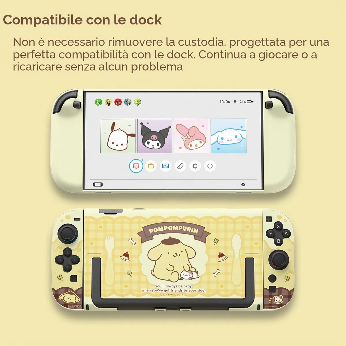 Kuitmor Custodia agganciabile per Nintendo Switch 2 modello 2025, custodia rigida sottile in policarbonato antigraffio e antiurto compatibile con accessori Switch 2 - BDG